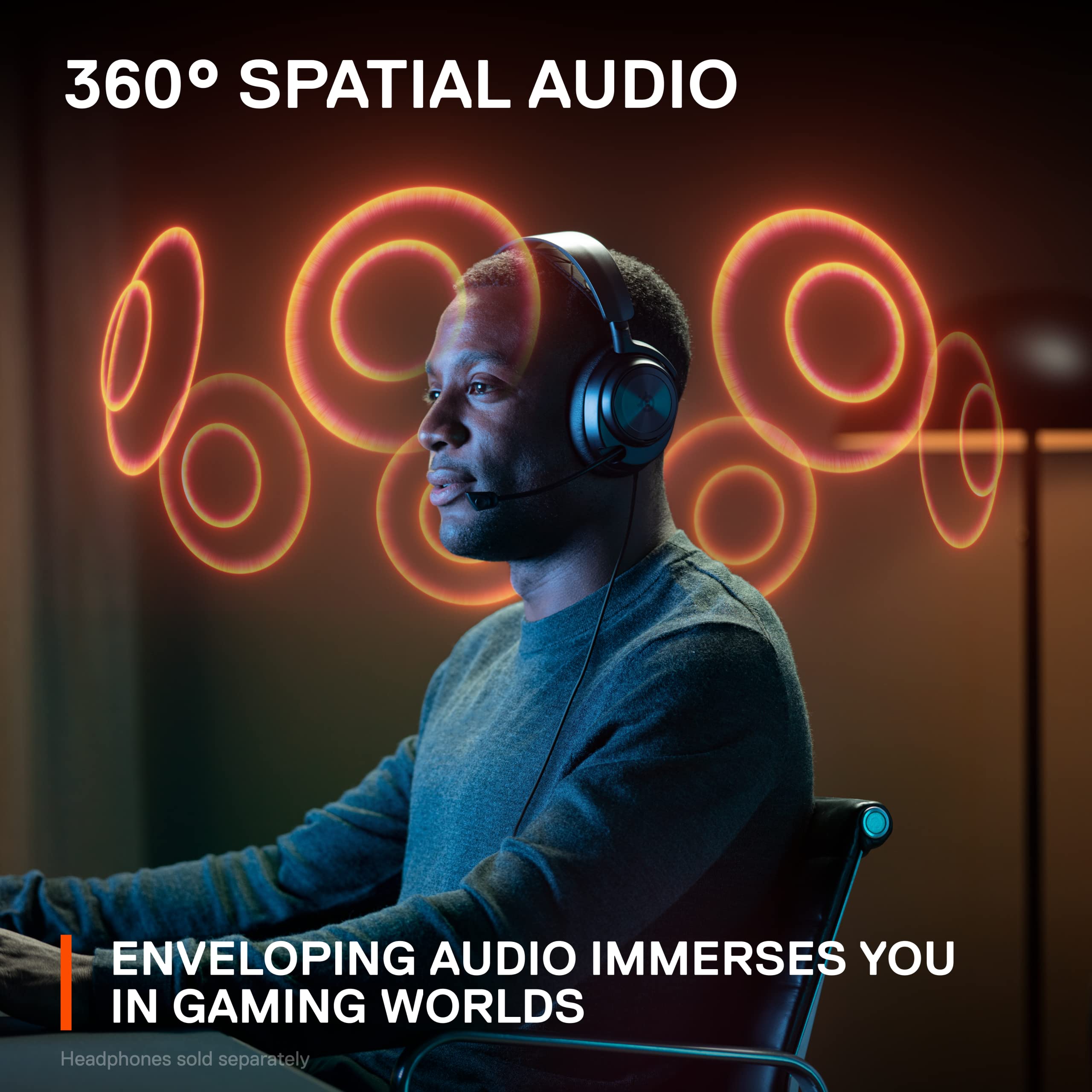 SteelSeries GameDAC Gen 2 Hi-Res Audio Amplifier with ESS Sabre Quad-DAC | AI Noise Cancellation & 360° Spatial Audio | Hi-Res Certified for PC, PS5, PS4 | Perfect for Competitive Gaming & Immersive Entertainment
