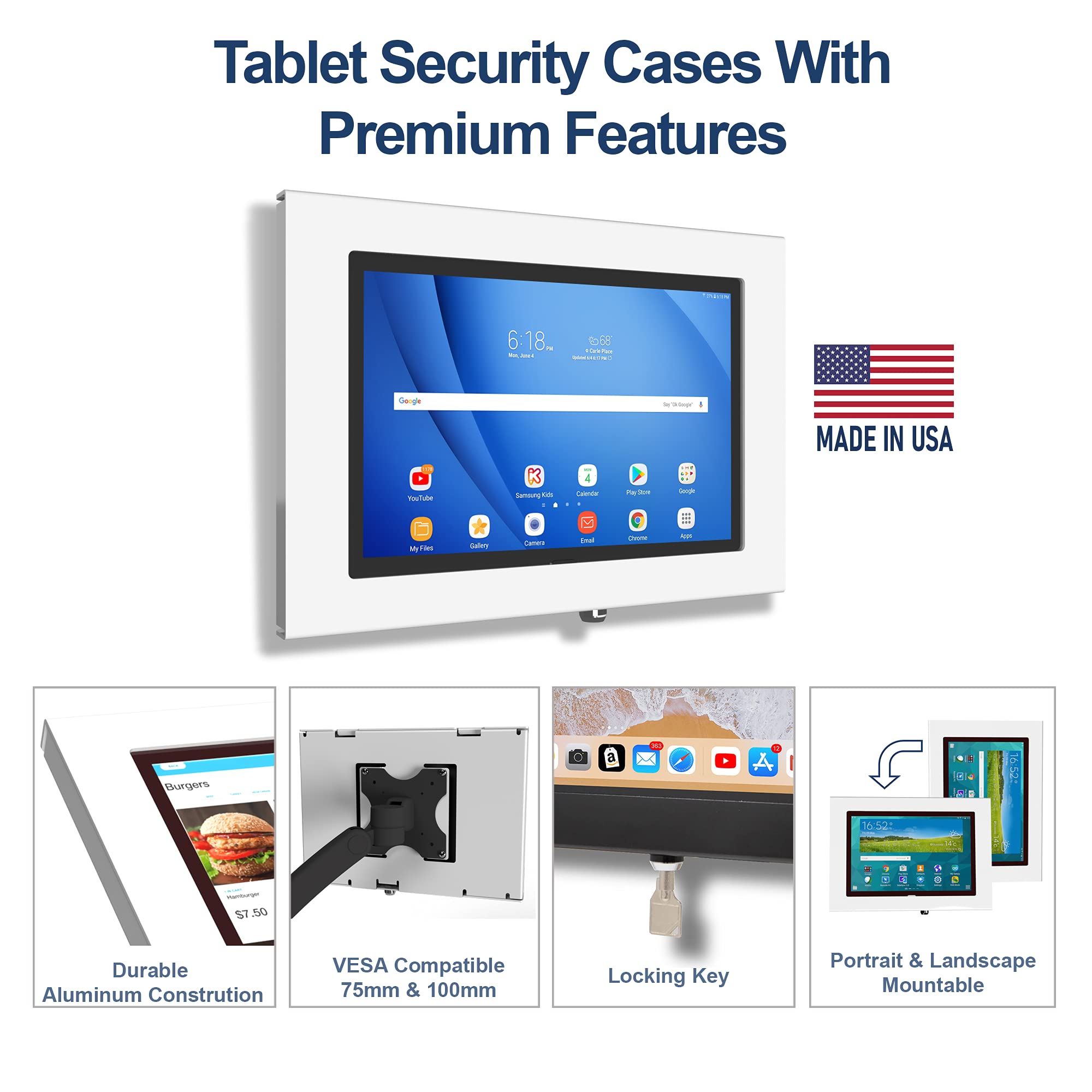 TABcare Anti-Theft Security Locking Metal Case for Samsung Galaxy TAB S4 10.5