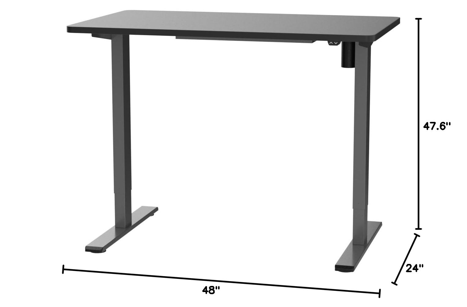 FLEXISPOT EN1 48 x 24 Inches Electric Height Adjustable Standing Desk - Seamless One-Piece Desktop, Silver Frame & Black Top for Home Office - Perfect for Work from Home, Gaming & Study (2 Packages)