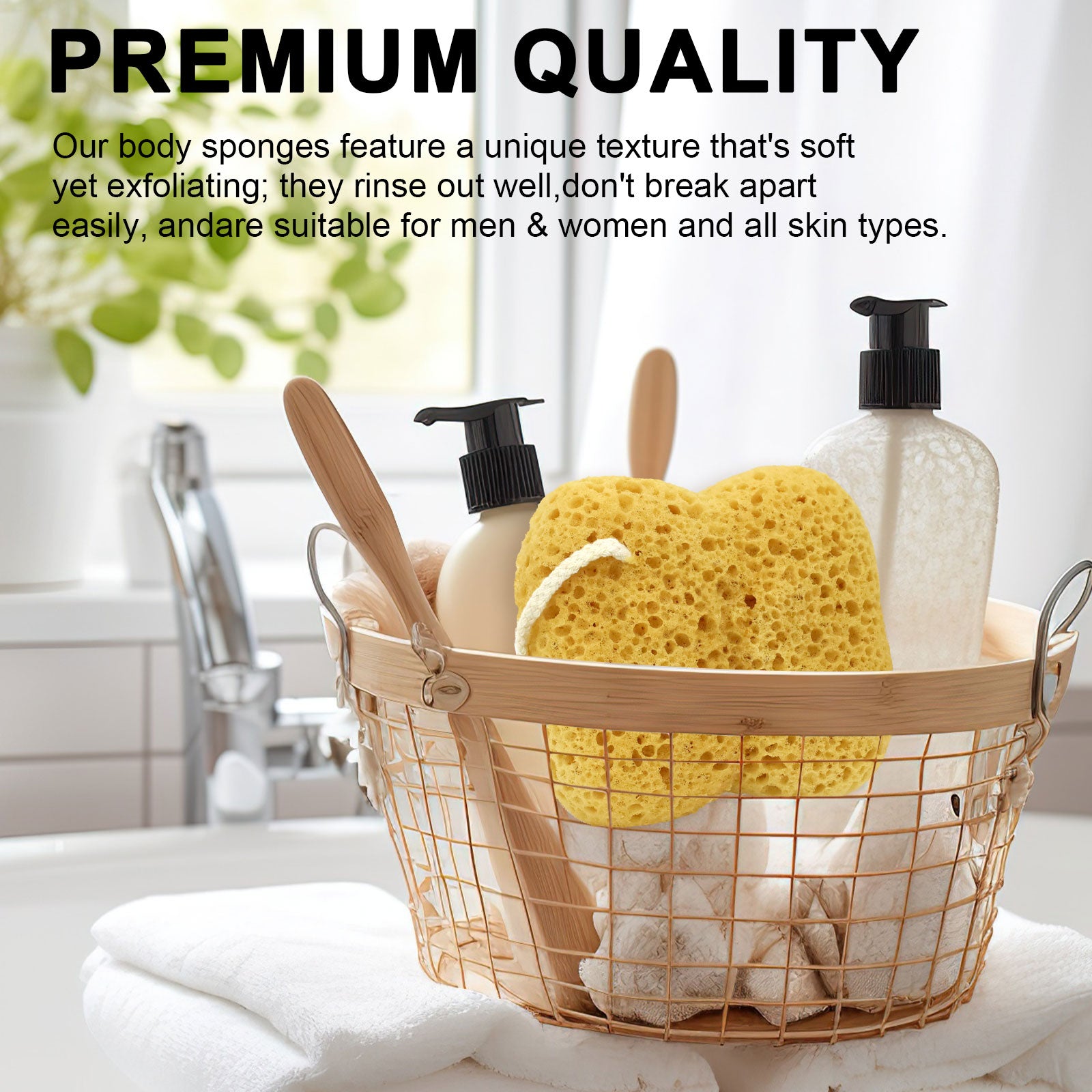 Bathwe 3 Pack Exfoliating Bath Sponges - Soft Loofah Body Scrubber for Women & Men - Gentle Shower Wash Sponge for Smooth Skin - Perfect for Daily Bath & Spa Relaxation