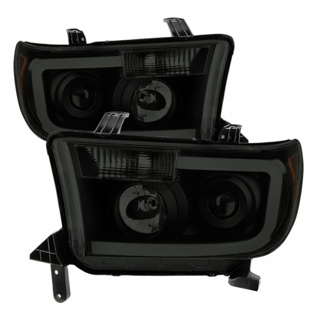 xTune Black Smoked Projector Headlights Pair for 2007-2013 Toyota Tundra - 9030413 | Upgrade Your Truck's Style & Night Visibility for Off-Roading & Daily Driving