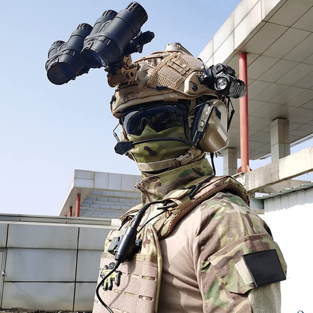 Tactical Airsoft Fast Helmet with Headset & Multicam Cover - Paintball, Hunting, Airsoft & CS Game Gear for Outdoor Combat Simulation
