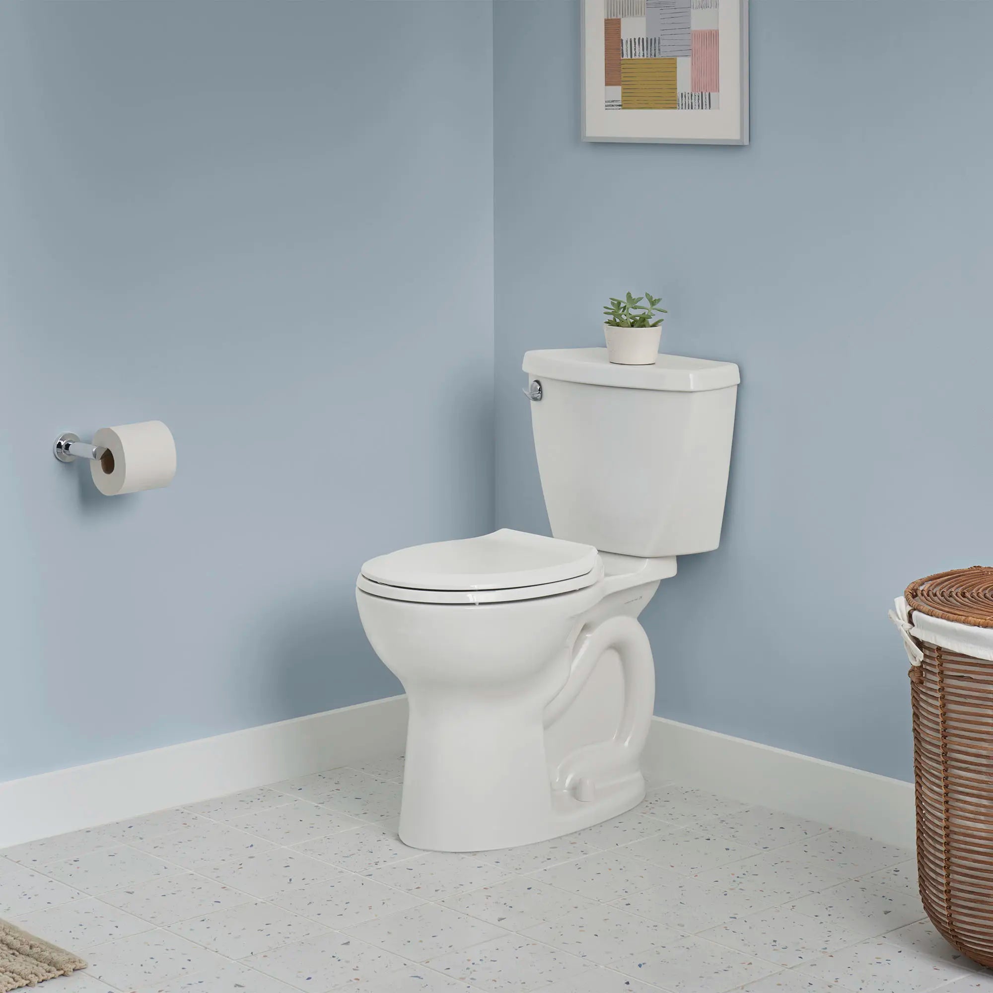 Cadet 3 FloWise 1.28 GPF/4.8 LPF Left-Hand Trip Lever Elongated Toilet with Slow-Close Seat - Water Efficient Chair Height Toilet for Modern Bathrooms & Powder Rooms