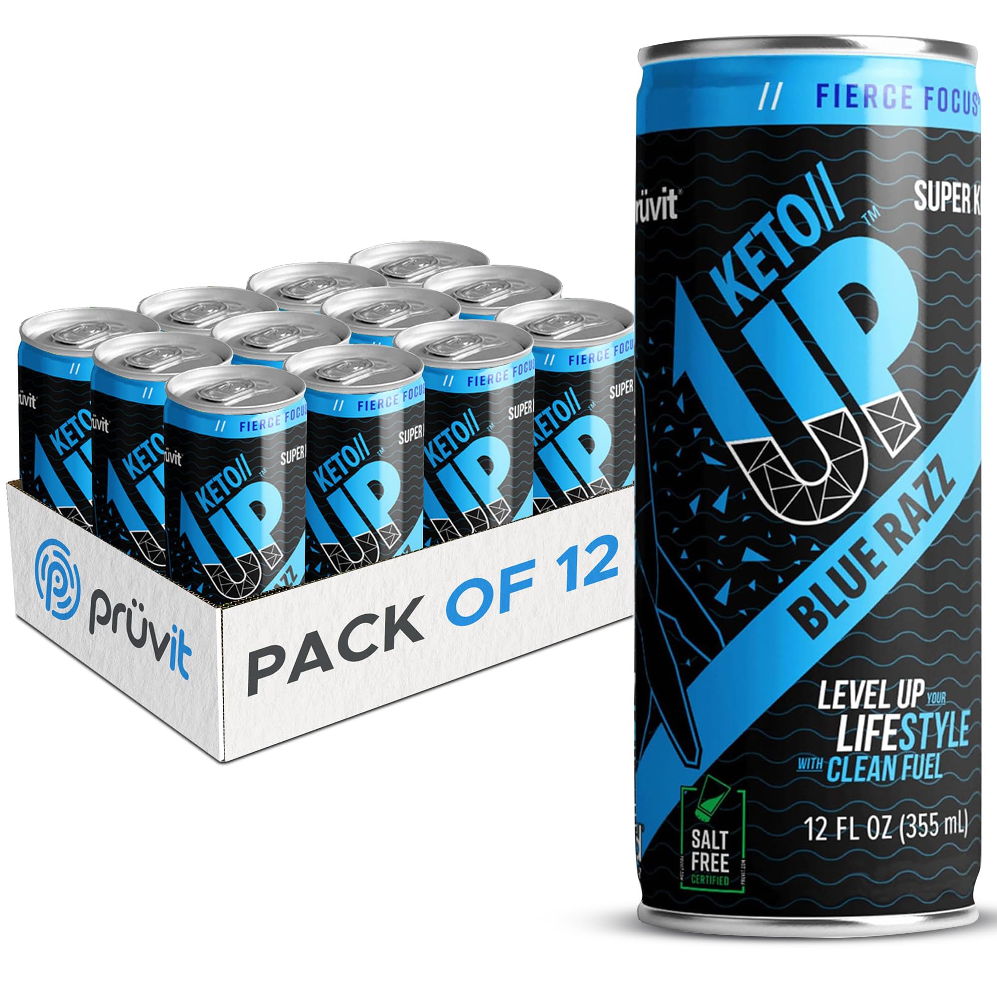 Blue Razz Keto Drink - Ready-to-Drink Ketones for Focus & Energy | Keto-Friendly Supplement for Men & Women | 12 Pack | Perfect for Workouts, Office & On-The-Go Lifestyle
