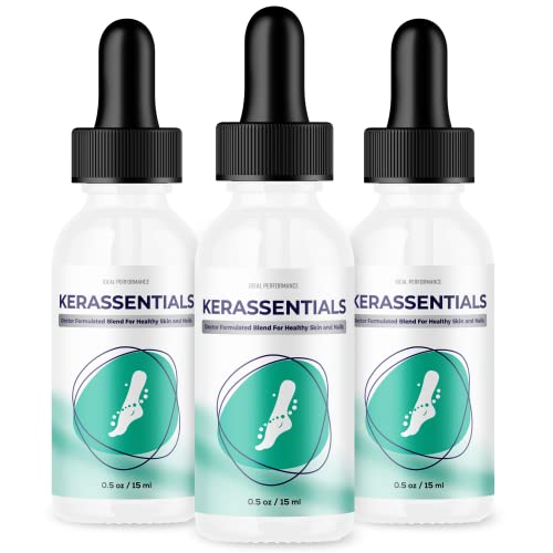 Kerassentials Toenail Fungus Treatment Oil - Fast-Acting Antifungal Nail Solution for Healthy Toenails (3 Pack) - Perfect for Athletes, Swimmers & Active Lifestyles