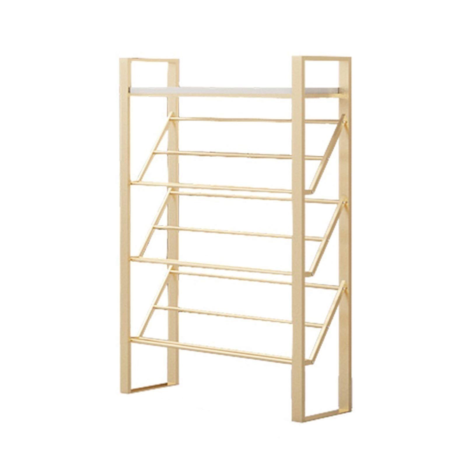 4-Tier Stackable Metal Shoe Rack - Heavy Duty Shoe Storage Organizer for Entryway, Living Room, Hallway & Cloakroom - Space Saving Shoe Shelf for Sneakers, Boots & Heels (Size C) - Perfect for Small Apartments & Closet Organization