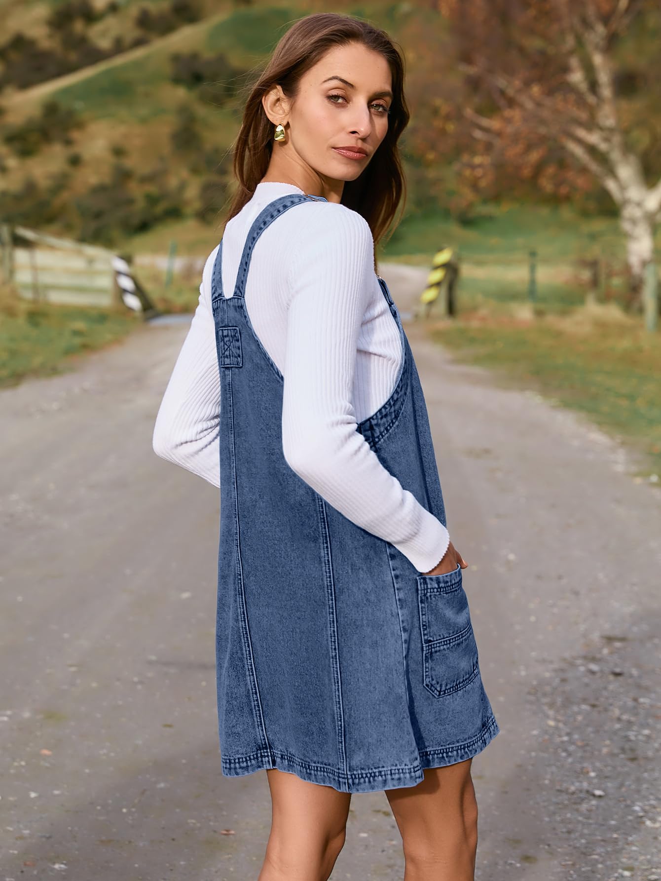 BerryGo Women's Denim Overalls - Sleeveless Romper Jumpsuit with Pockets | 2025 Fashion Pinafore Dress Shorts | Casual Summer Outfit, Beach Wear & Street Style