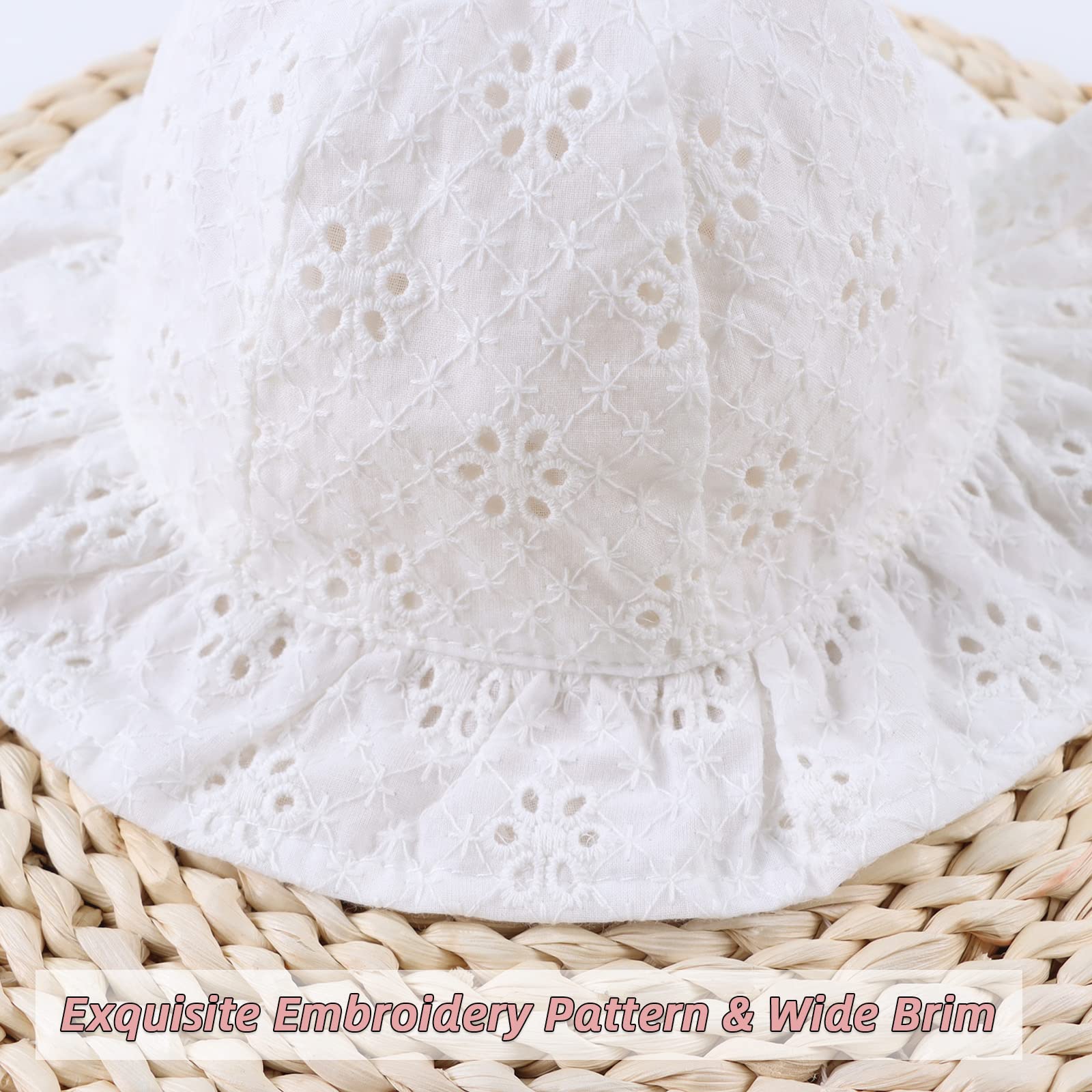 Summer Baby Hats for Girls 0-2 Years - Cotton Infant Sun Hat with Bowknot for Toddlers | UV Protection Bucket Hat for Beach, Park & Outdoor Play