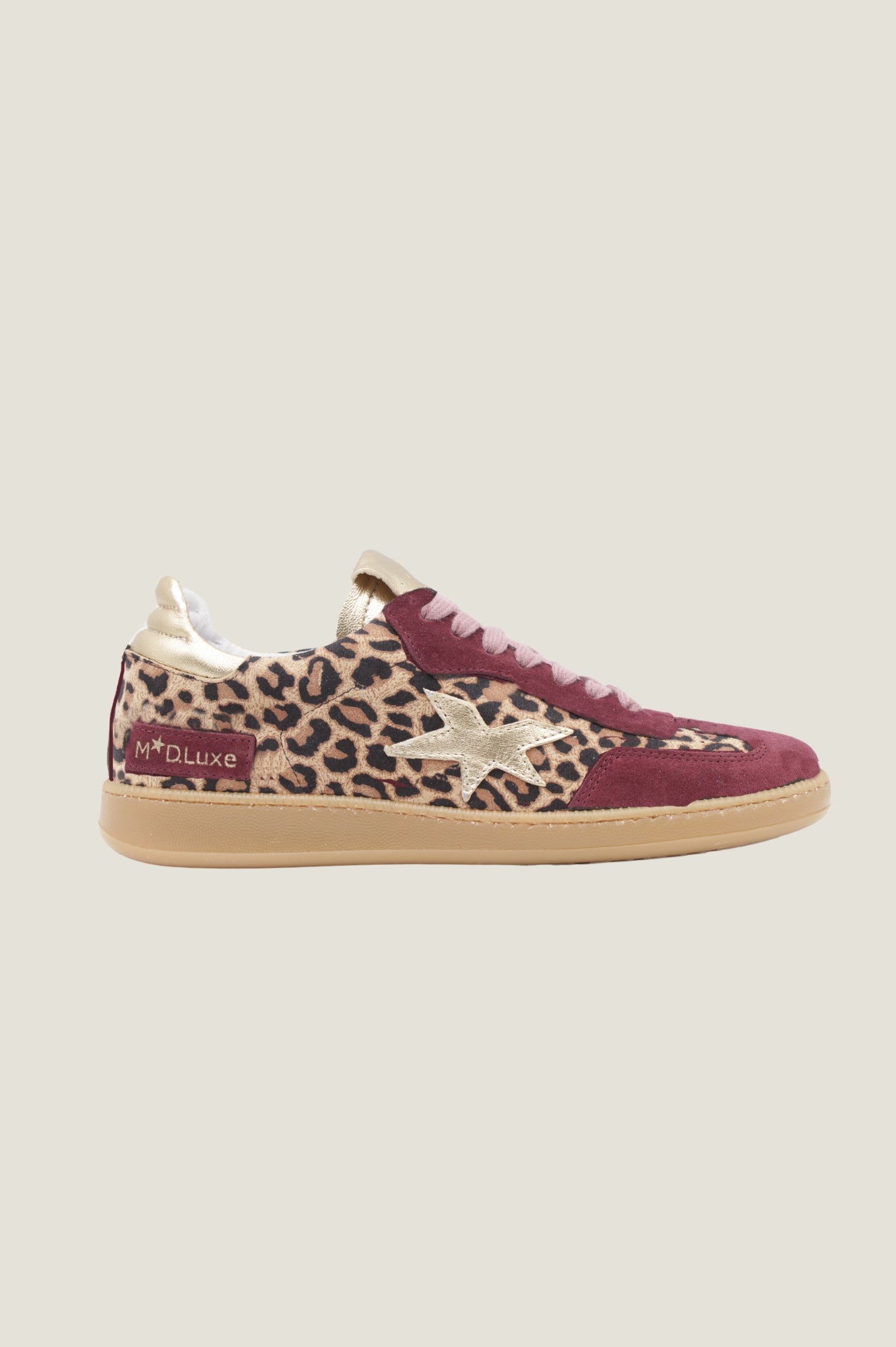 VICTORIA Leopard Print Sneakers for Women - Fashion Running Shoes in Leopard Print/Burgundy - Perfect for Gym, Workout & Casual Wear