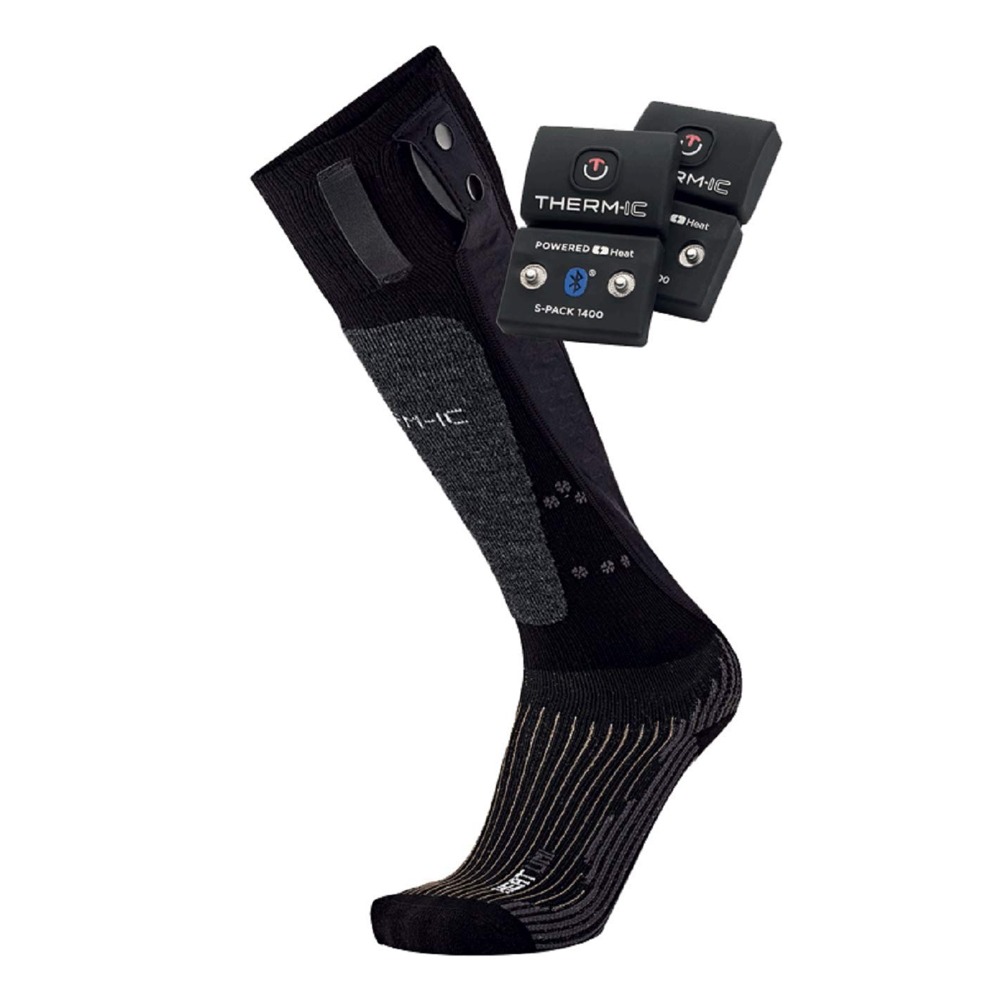 Therm-ic Powersocks Set Heat Uni + S-Pack 1400 Bluetooth Heated Socks for Men & Women - Rechargeable Battery Heating Socks for Winter Sports, Hiking & Cold Weather Activities