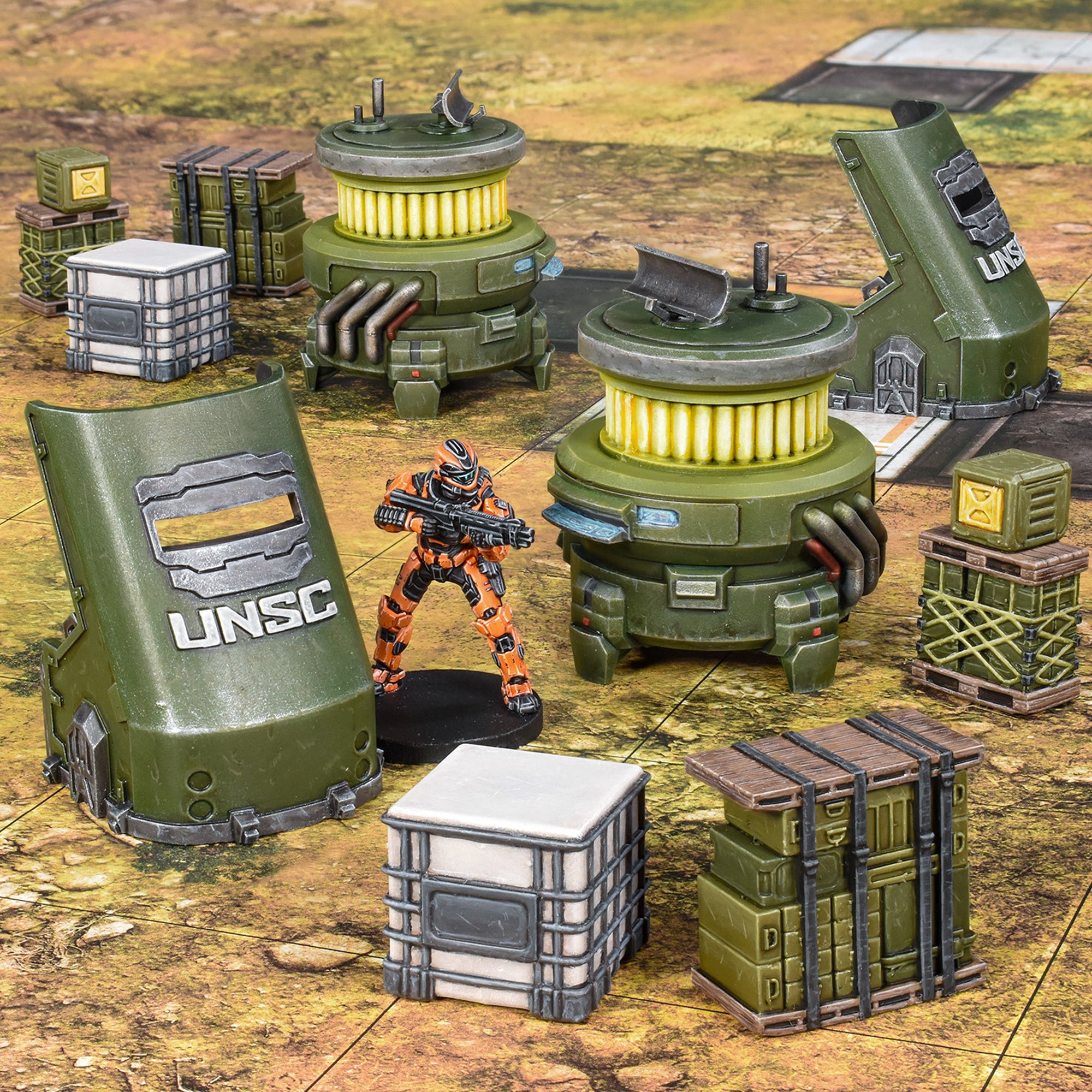 Halo: Flashpoint UNSC Scenery Set - Premium Collectible Military Diorama for Halo Fans | Perfect for Gaming Displays, Tabletop Battles & Sci-Fi Decor