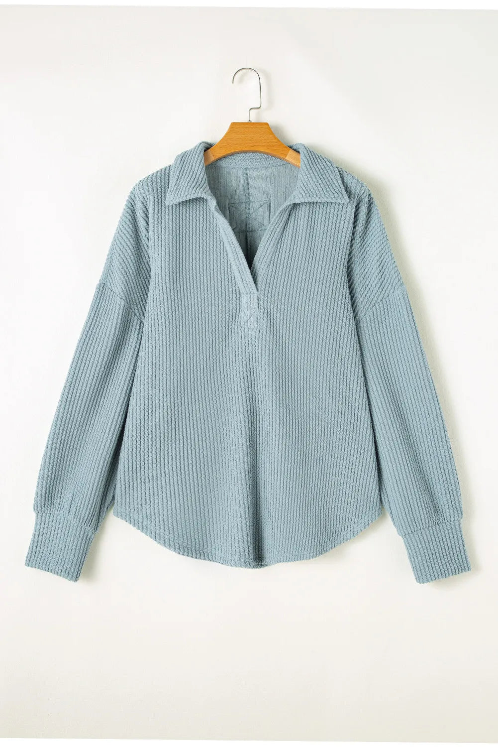 Plus Size Textured Long Sleeve Sweatshirt for Women - Cozy Fall & Winter Pullover - Casual Loungewear & Streetwear Fashion