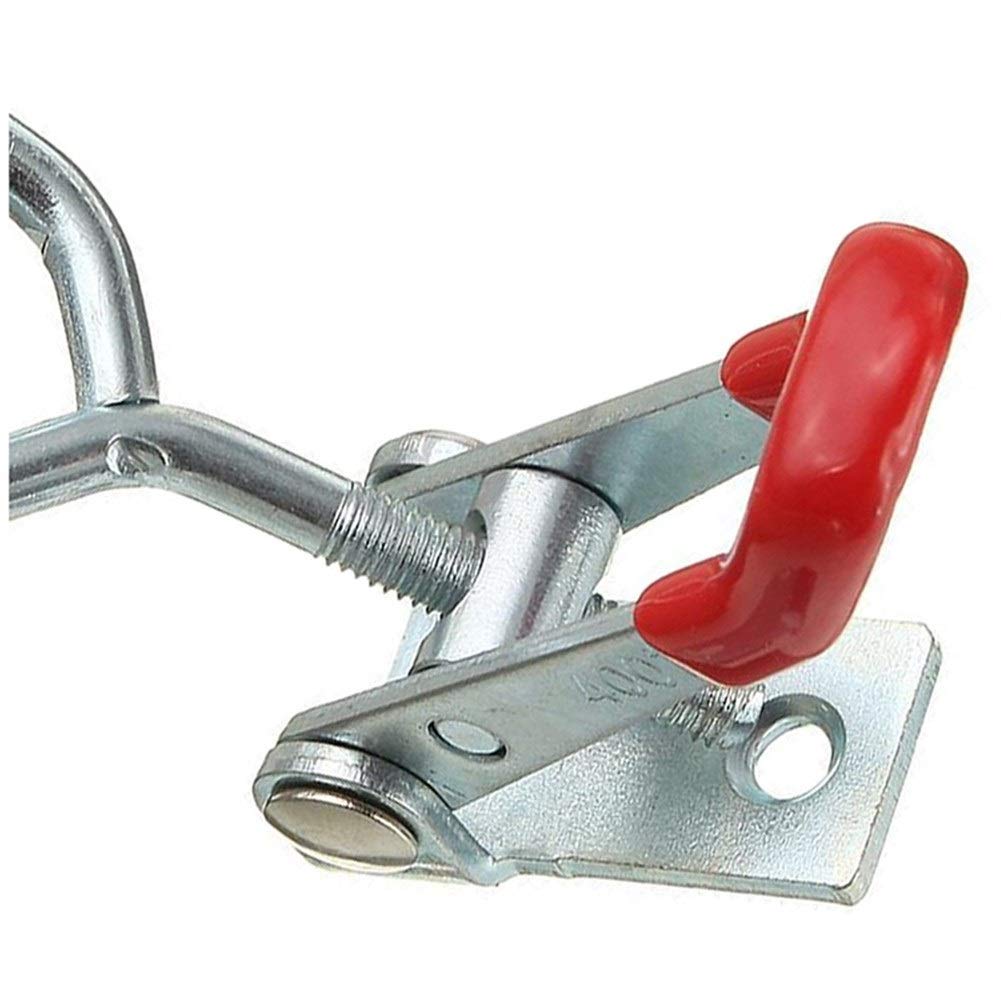 DINGGUANGH 4-Position Adjustable Latch Catch Lock for Cabinet, Box & Drawer - Silver Toggle Clamp Hasp with Lever Handle - Secure Storage, Toolbox, Furniture & DIY Projects