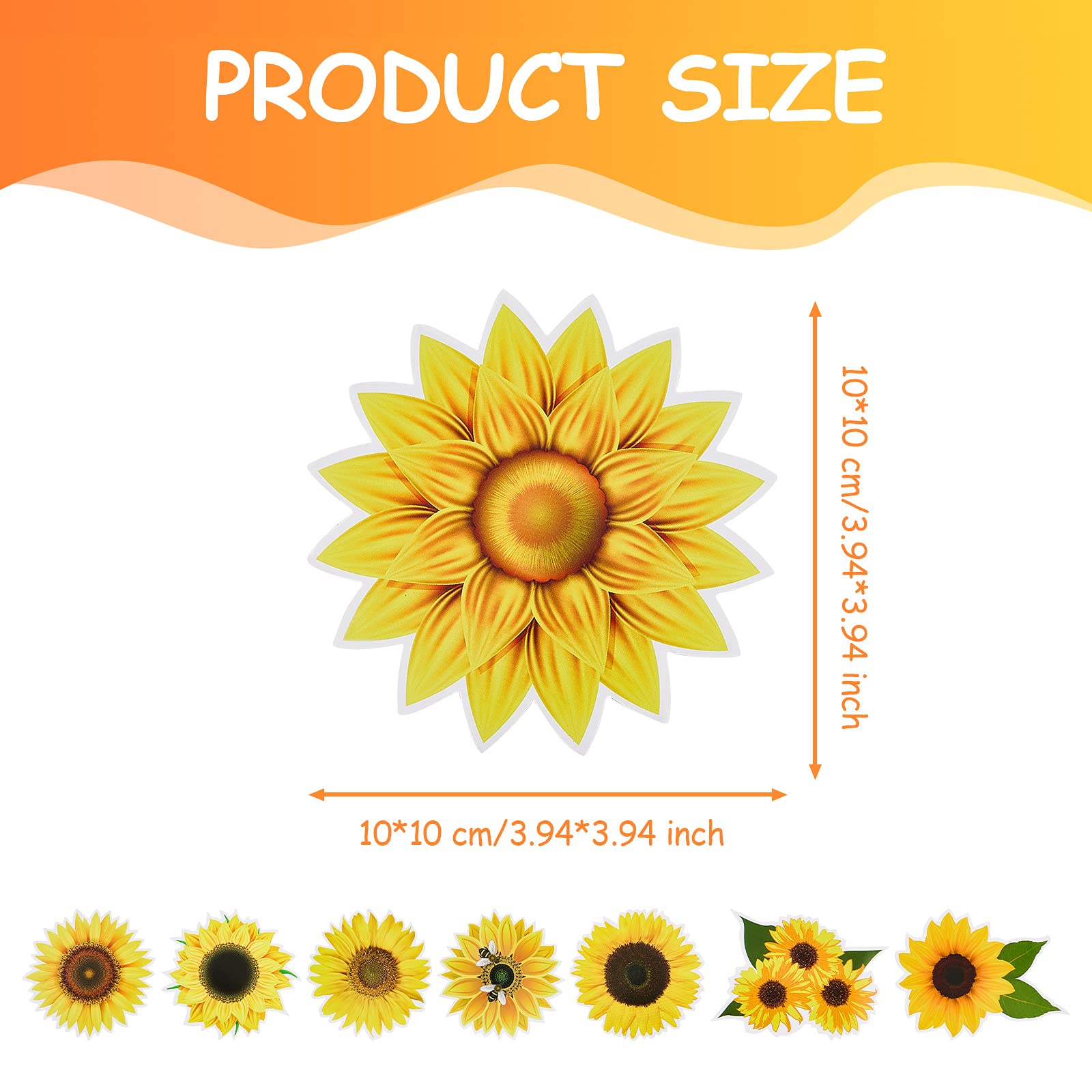 Waterproof Sunflower Vinyl Decals - 8-Pack Car Stickers for Bumper, Windows, Laptop | Durable Flower Decals for Classroom, Home & Office Decor | Outdoor & Indoor Use