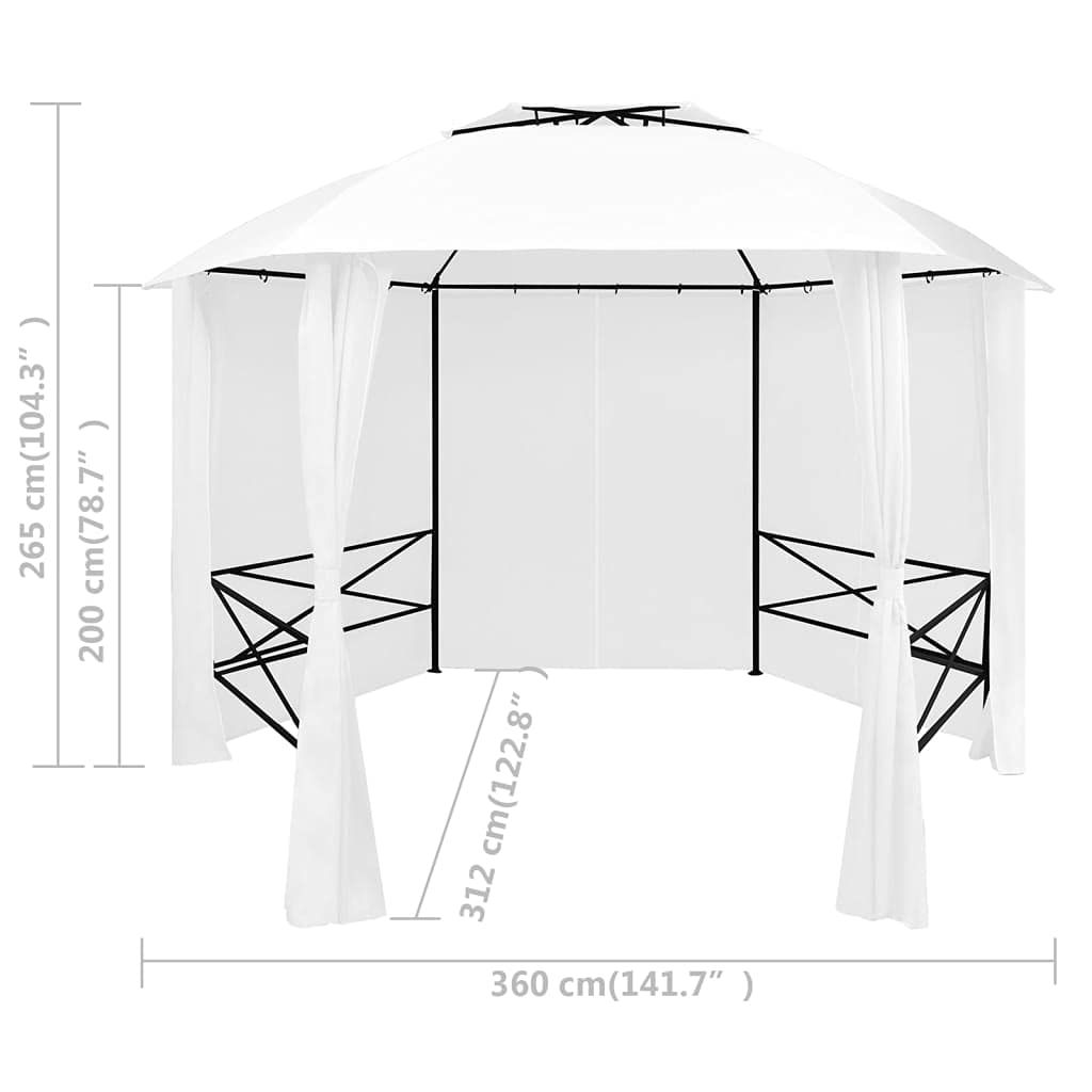 Premium White Outdoor Party Tent with Curtains - 141.7