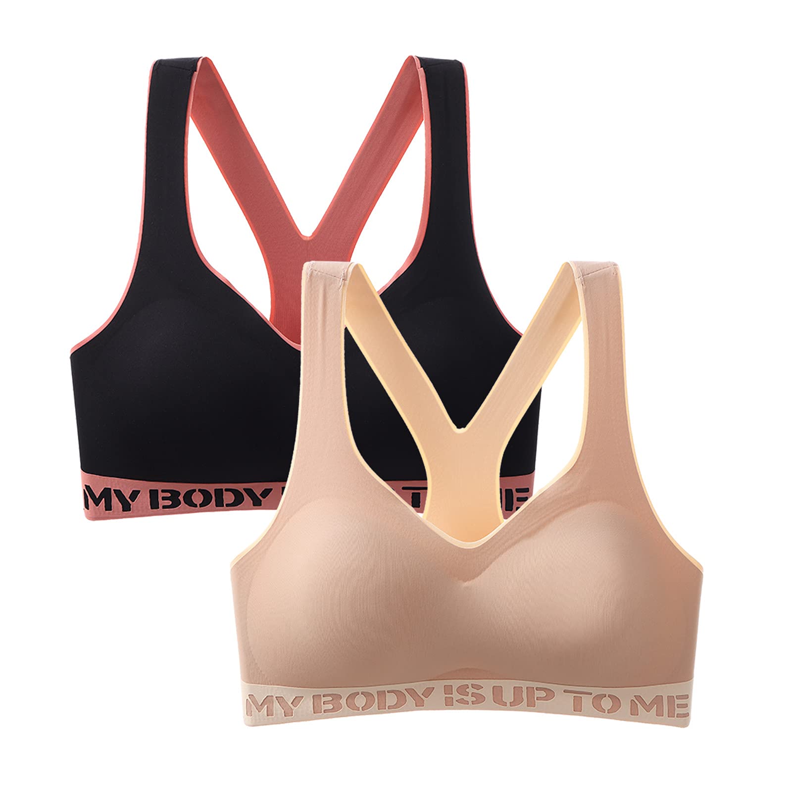 2-Pack Women's Sports Bras - High Support Yoga & Fitness Bra for Running, Gym Workouts - Comfortable & Breathable Activewear (Large Size)