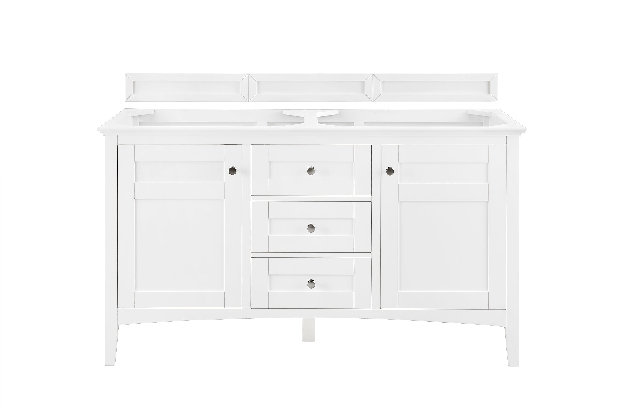 Palisades 60-Inch Double Sink Bathroom Vanity in Bright White - Perfect for Master Bathrooms and Modern Home Renovations