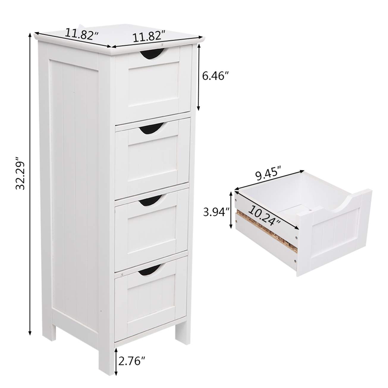 4-Drawer Storage Cabinet - Multifunctional Floor Cabinet for Bathroom, Bedroom & Closet Organization - Space-Saving Storage Organizer with Wheels for Easy Mobility