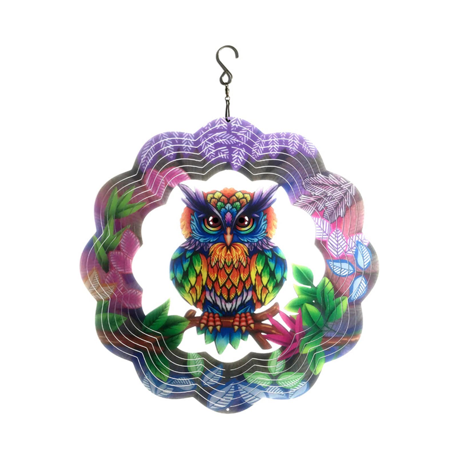 Colorful DIY Iron Owl Wind Spinner - Handmade Wall Art Decor for Home, Farm, Office, Bedroom & Outdoor | Durable Hanging Decoration for Garden, Patio & Yard