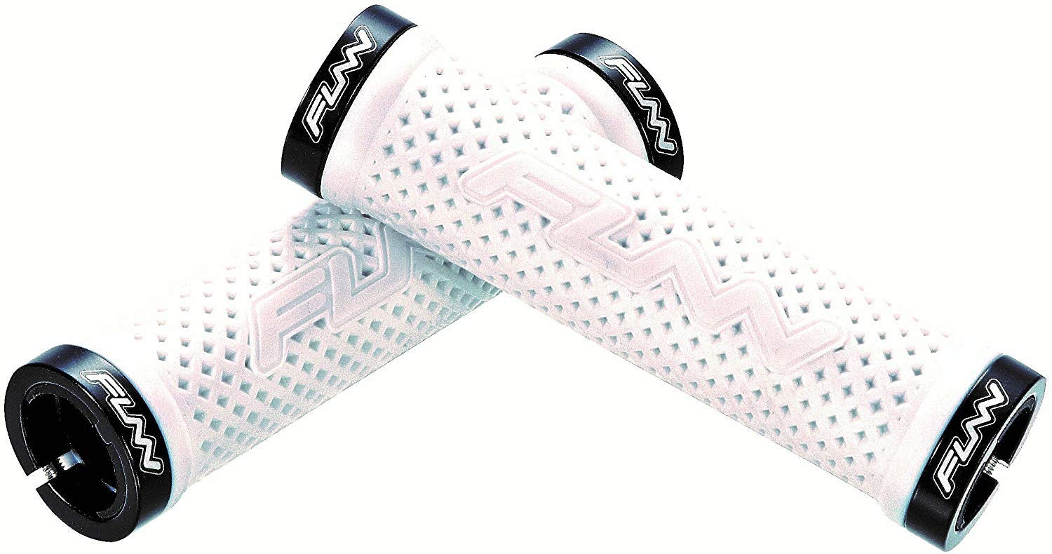 Funn Combat II Mountain Bike Handlebar Grips - Double Lock-On Clamp, 22mm Inner Diameter, Waffle Pattern for Superior Grip - Durable & Comfortable MTB/BMX Bike Grips for Trail Riding, Downhill & Urban Cycling