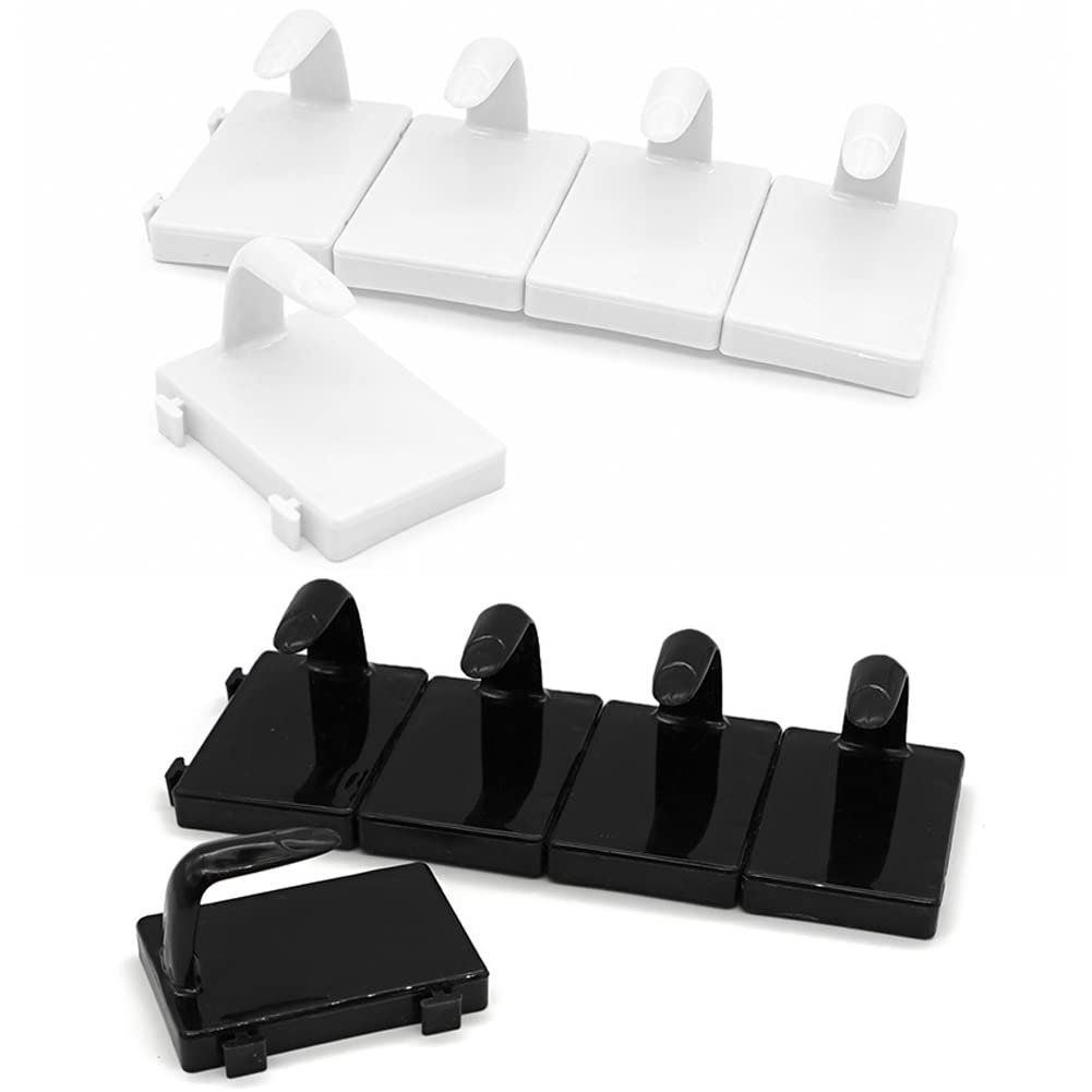 10 Pcs Nail Tip Practice Stand - Professional Nail Art Display Holder for Manicure Training, Salon & Home Use (Black & White) - Perfect for DIY Nail Artists & Beginners Learning Nail Techniques