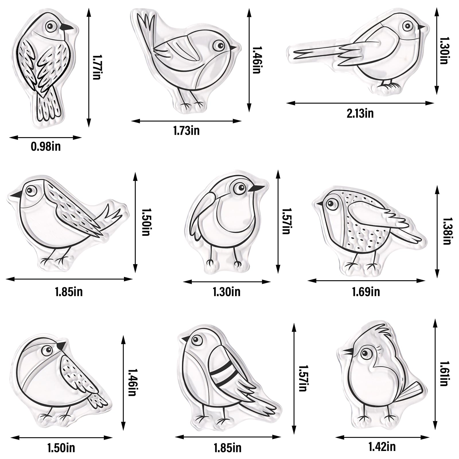 Cute Birds Rubber Stamps Set for Card Making, Scrapbooking, Journaling - DIY Animal Gift Stamps for Handmade Cards, Albums & Craft Projects - Perfect for Birthday Cards, Wedding Invitations and Home Decor