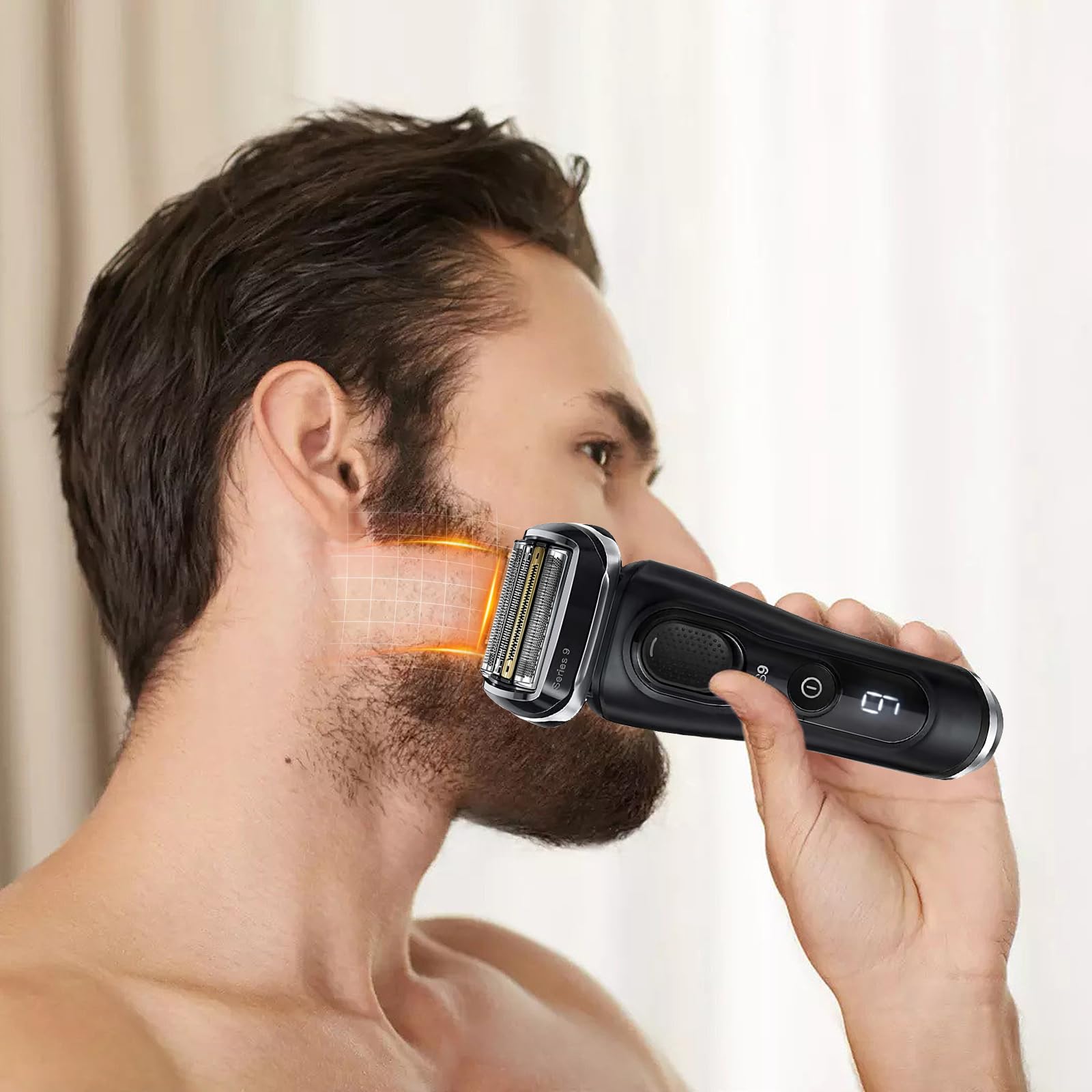 2 Pack Braun Series 9 Pro & Series 9 Replacement Shaver Heads - 92B Electric Razor Blades Accessories (Black) for Smooth Shaving at Home or Travel