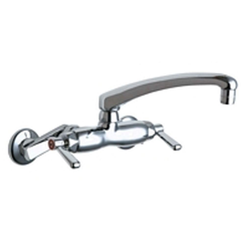 Chicago Faucets 2-Handle Chrome Kitchen Faucet with 8-Inch L-Type Swing Spout - Model 469180 - Perfect for Modern Kitchens & High-Traffic Commercial Spaces