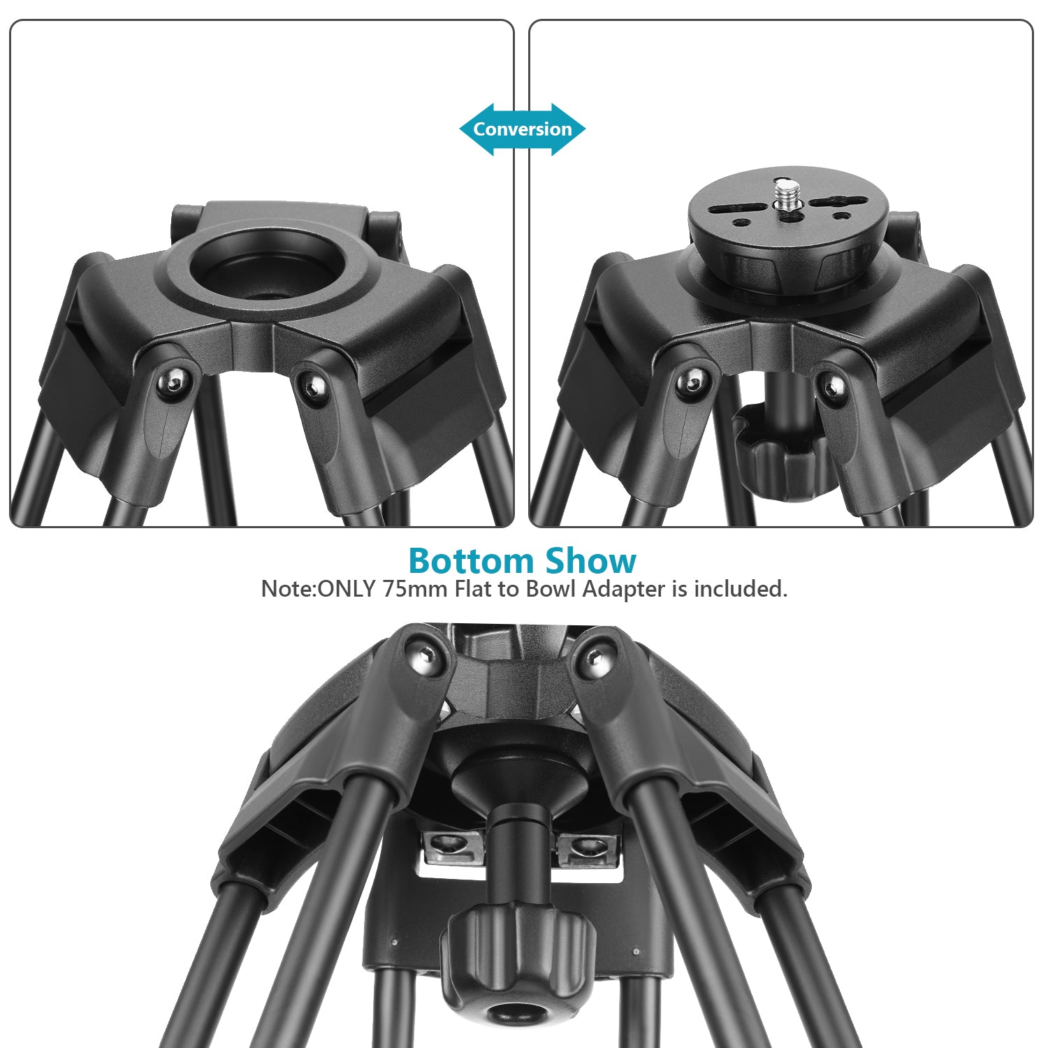 NEEWER 75mm Bowl Adapter - Professional Photography Lighting Accessory for Studio & Outdoor Shoots - Compatible with Bowens Mount Speedlights & Strobes