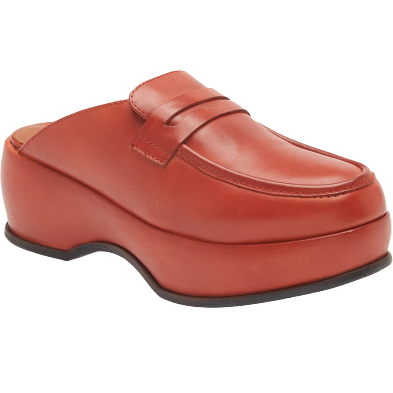 GitHubafuil Women's Leather Mules Slip-On Loafers - Round Toe Backless Platform Dress Shoes for Work, Office & Casual Outfits