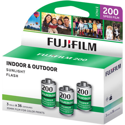 FUJIFILM 200 Color Negative 35mm Film - 36 Exposures, 3 Pack - Perfect for Travel Photography & Everyday Shooting
