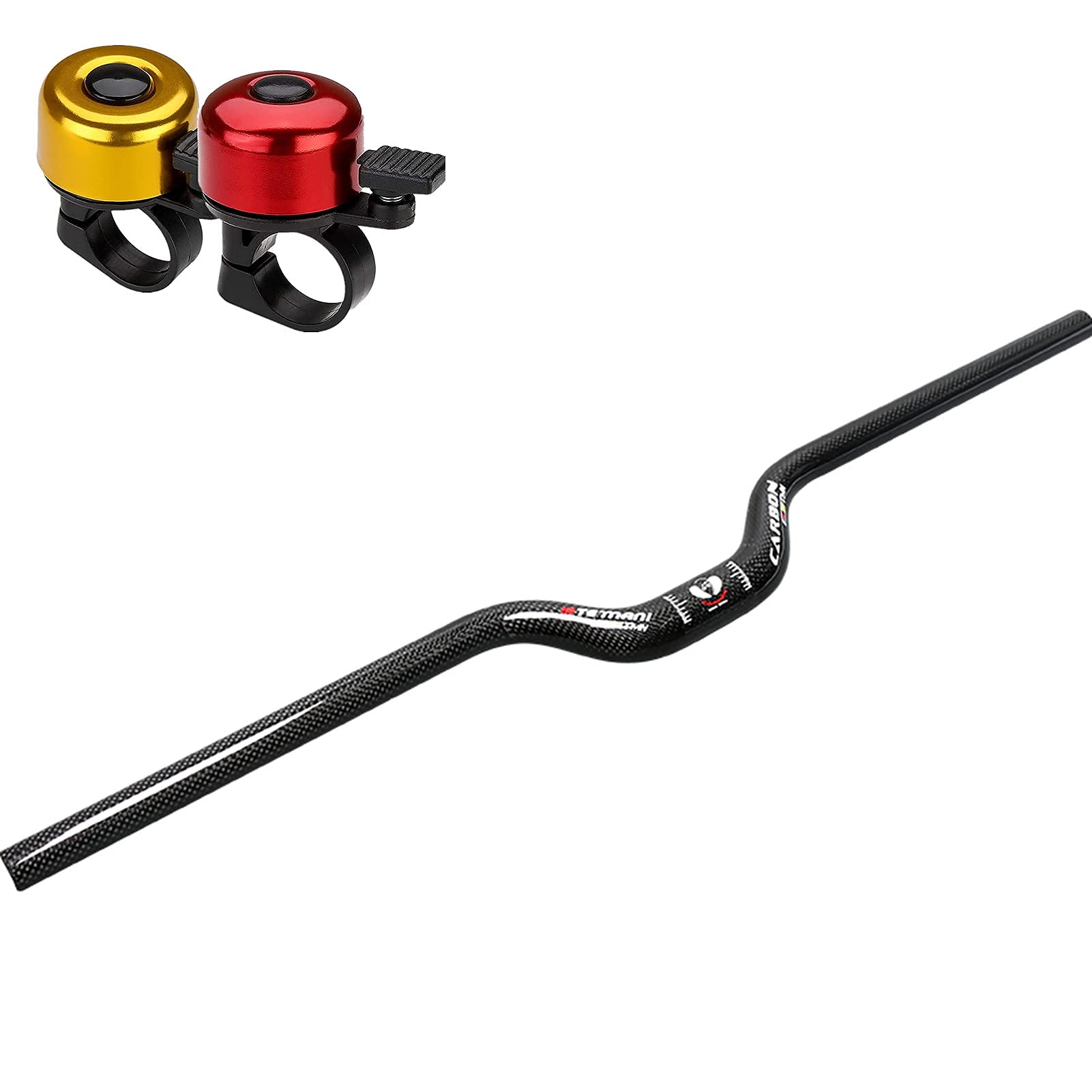 Premium Carbon Fiber MTB Bicycle Handlebar - 31.8mm Riser Bar for Mountain & Road Bikes | Lightweight & Comfortable Fixed Gear Handlebar | Perfect for Trail Riding & Urban Commuting (Black)