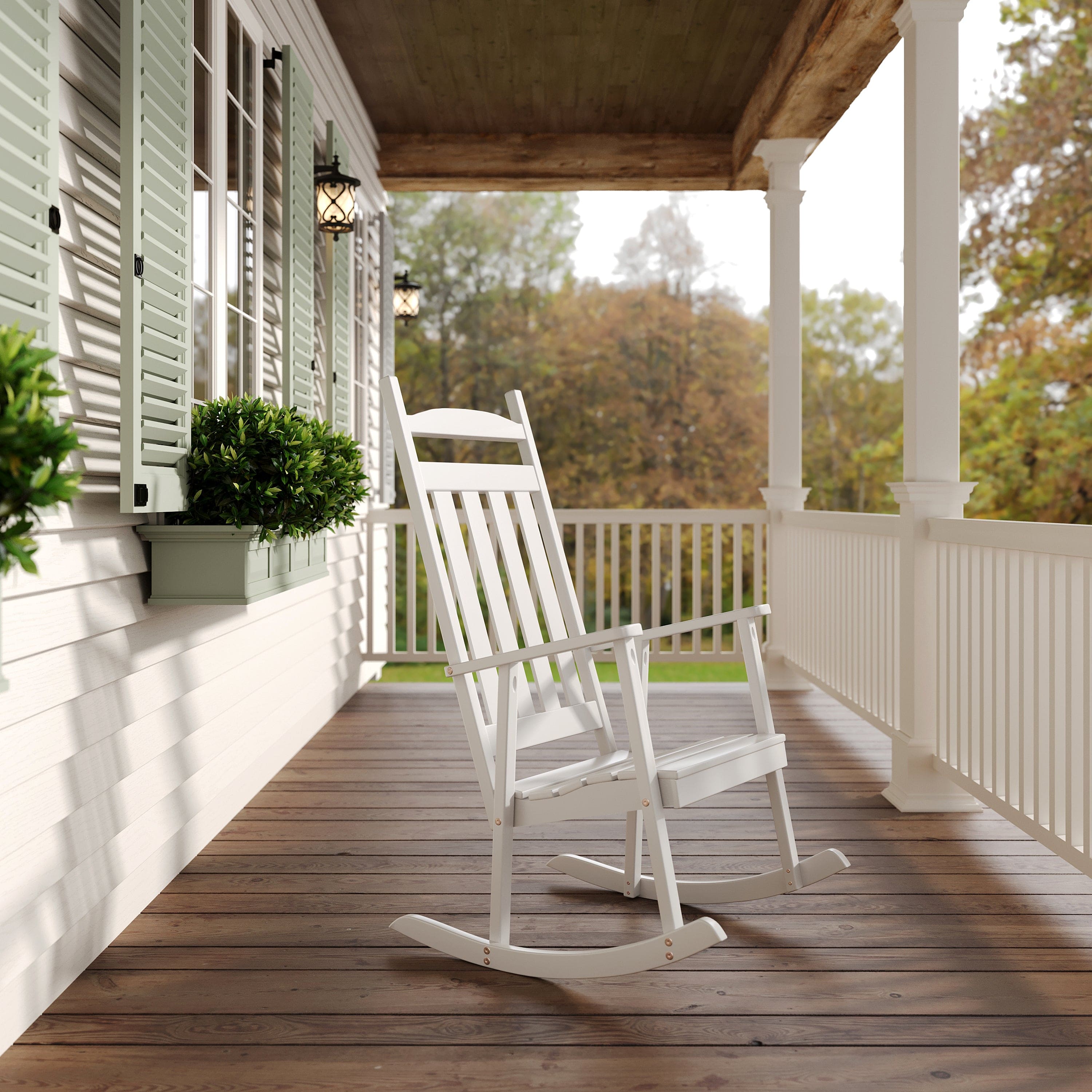 Keystone Amish Co. Classic Porch Rocker - Handcrafted Wooden Rocking Chair for Outdoor & Indoor Use - Perfect for Porch, Patio, Living Room & Nursery Relaxation