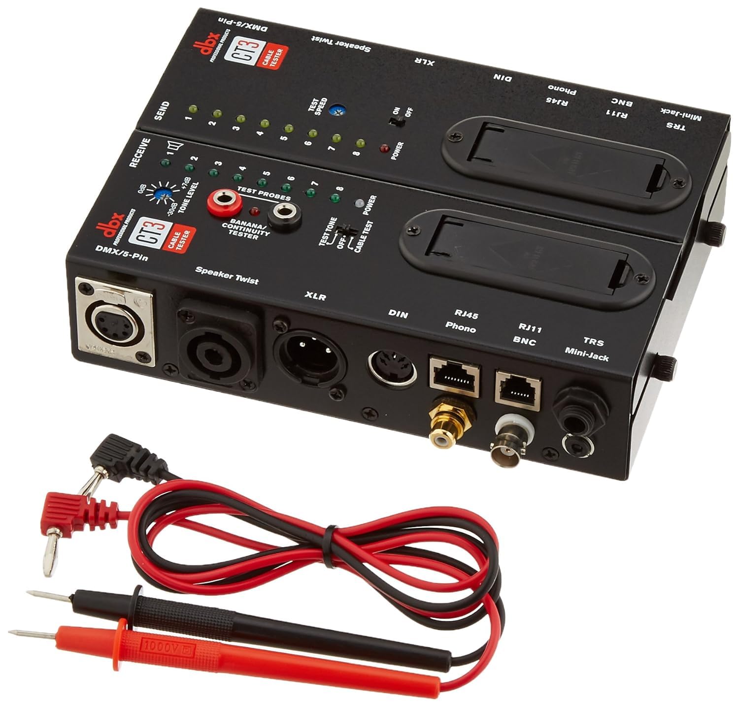 dbx CT-3 Advanced Cable Tester - Professional Network & Audio Cable Testing Tool (Black) | Perfect for Studio, Live Sound & IT Installations