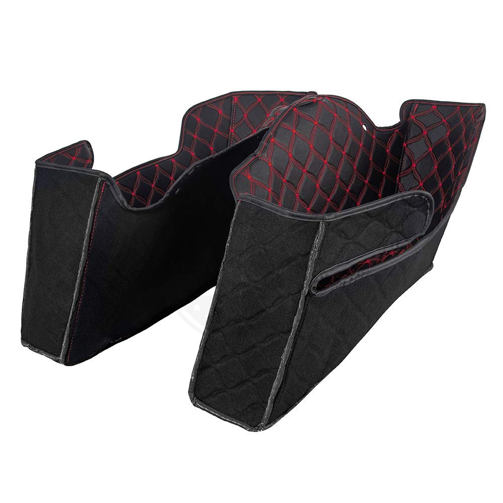 Moto Onfire Saddlebag Liners - Waterproof Stitch Bags Inserts for Harley Davidson 2013 & Older Models (Red) - Perfect for Motorcycle Travel & Road Trips