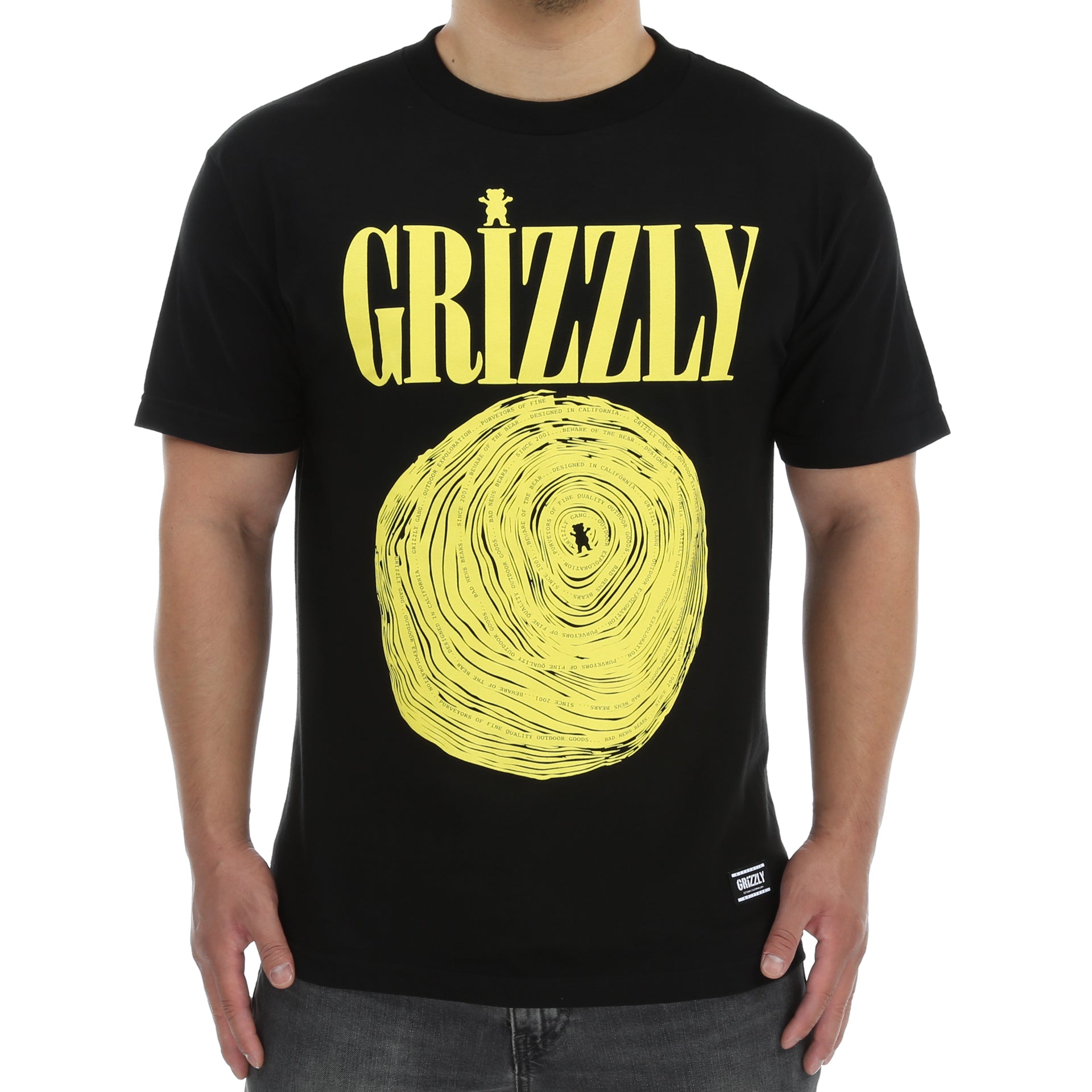 Grizzly Nevermind T-Shirt for Men - Soft Cotton Black Graphic Tee - Casual Streetwear for Everyday Wear, Concerts, and Outings