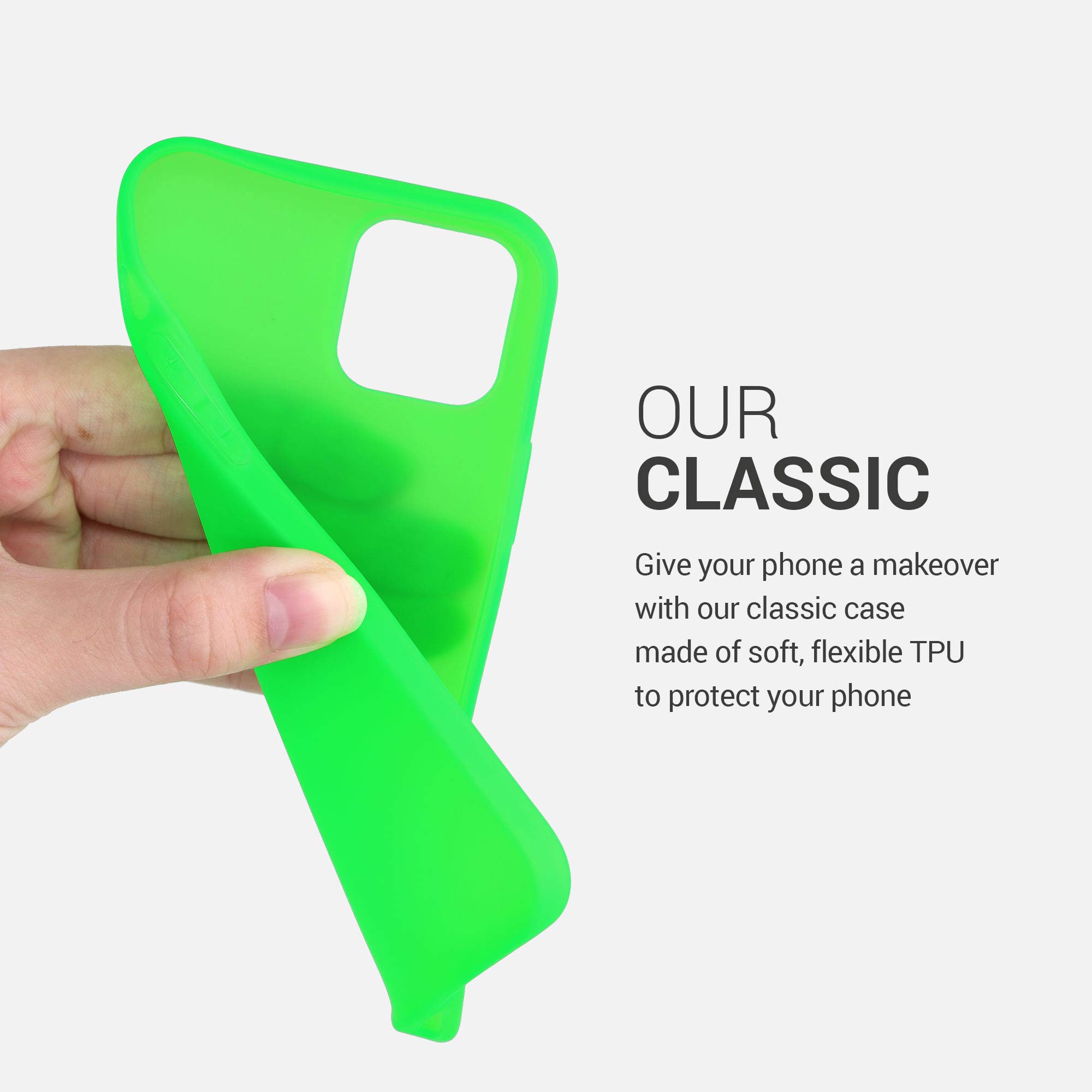 kwmobile Soft Slim Protective TPU Silicone Case for Apple iPhone 12 & iPhone 12 Pro - Shockproof & Scratch Resistant Cover in Neon Green - Perfect for Everyday Use, Work & Outdoor Activities
