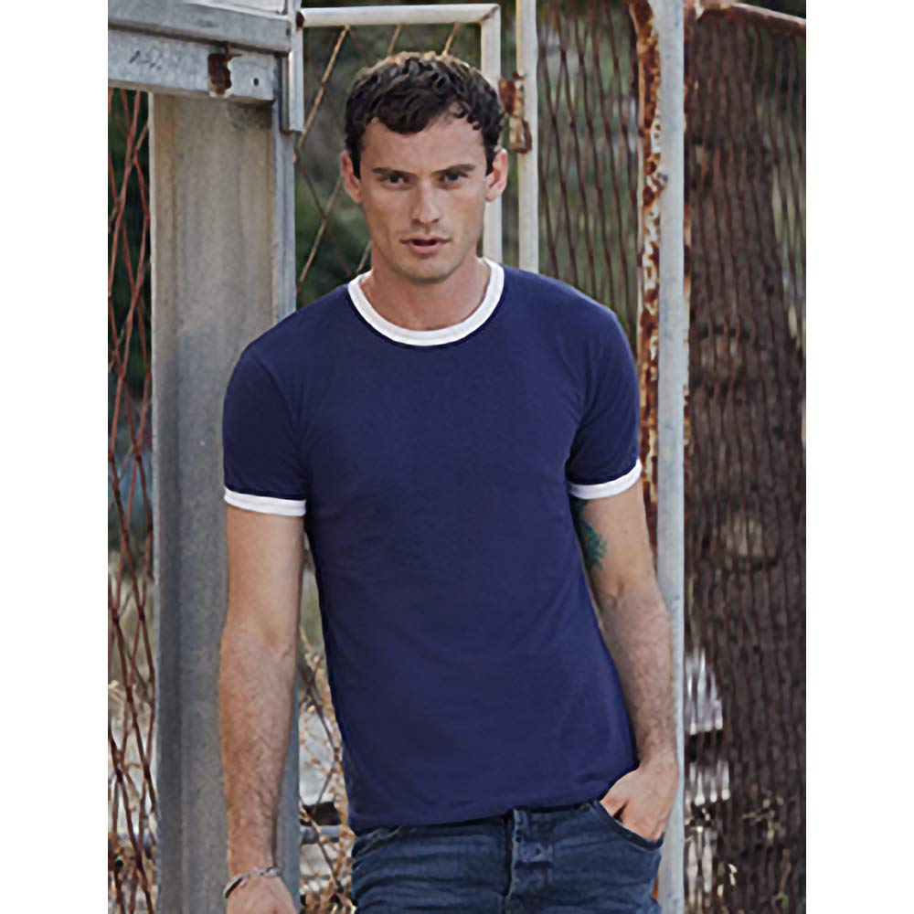 Fruit of The Loom Men's Ringer Short Sleeve T-Shirt | Comfortable Cotton Blend Tee for Casual Wear & Everyday Outfits | Perfect for Gym, Lounge & Street Style