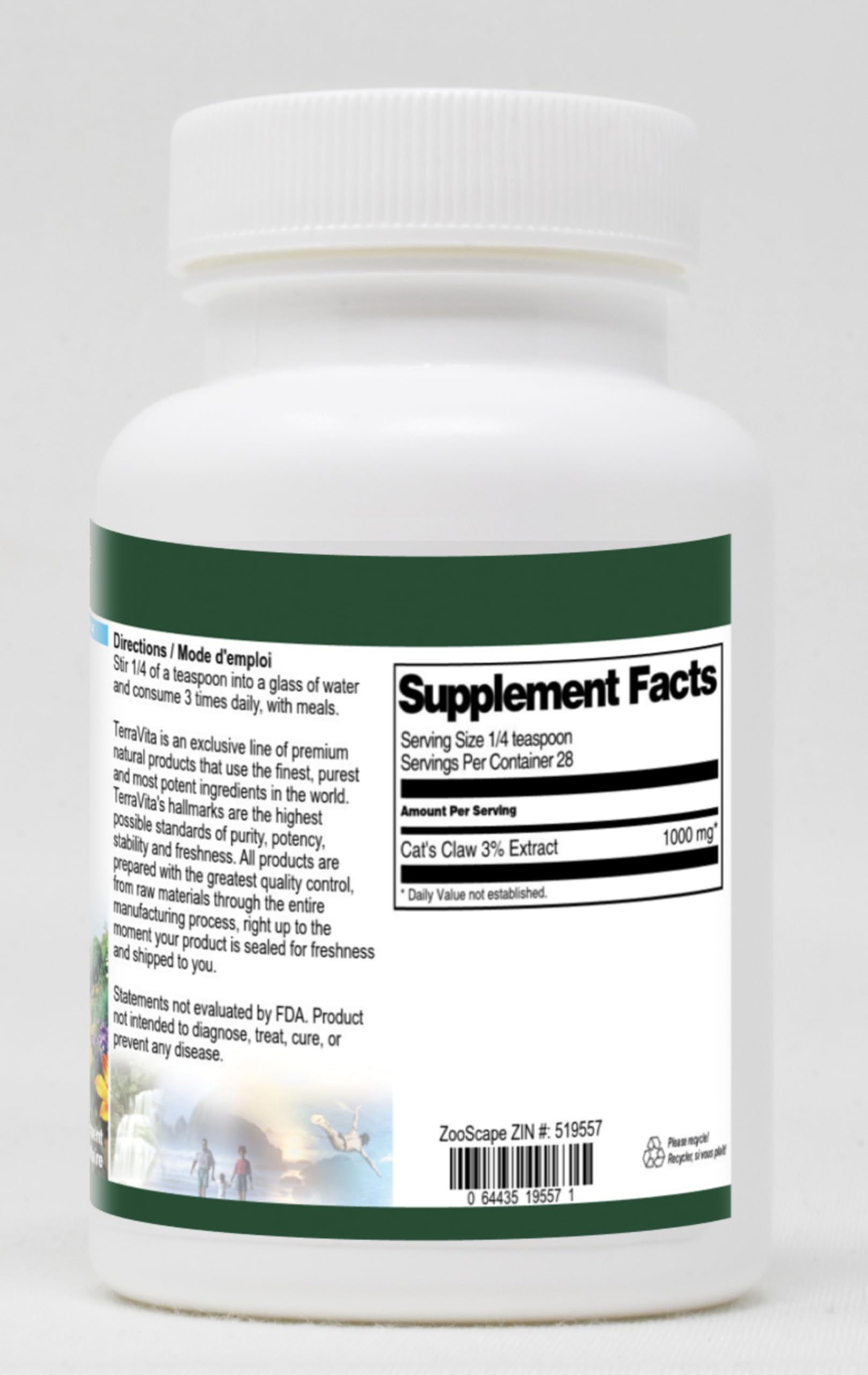 Premium Cat's Claw 3% Powder (1 oz) - Organic Peruvian Uncaria Tomentosa Supplement for Immune Support & Inflammation Relief - Perfect for Smoothies, Teas & Wellness Routines