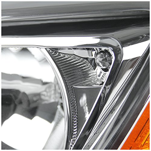 Chrome Clear Amber Headlights for Ford Focus S/SE 4-Door - High Performance Replacement Headlamps for Enhanced Night Driving Safety