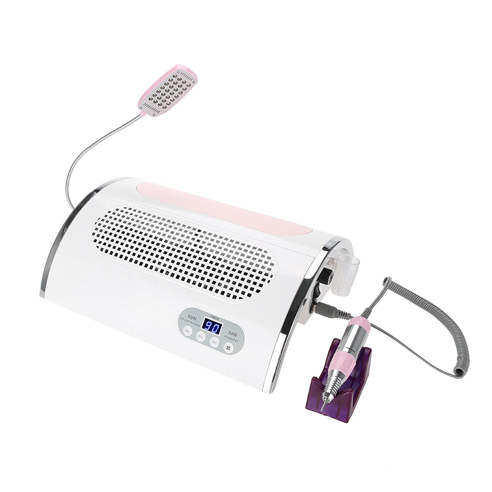 4 in 1 Professional Electric Nail Drill Kit - 54W Nail Polisher, UV LED Dryer & Dust Collector for Manicure & Pedicure | Salon & Home Use | Perfect for Nail Art, Acrylics & Gel Polish Application
