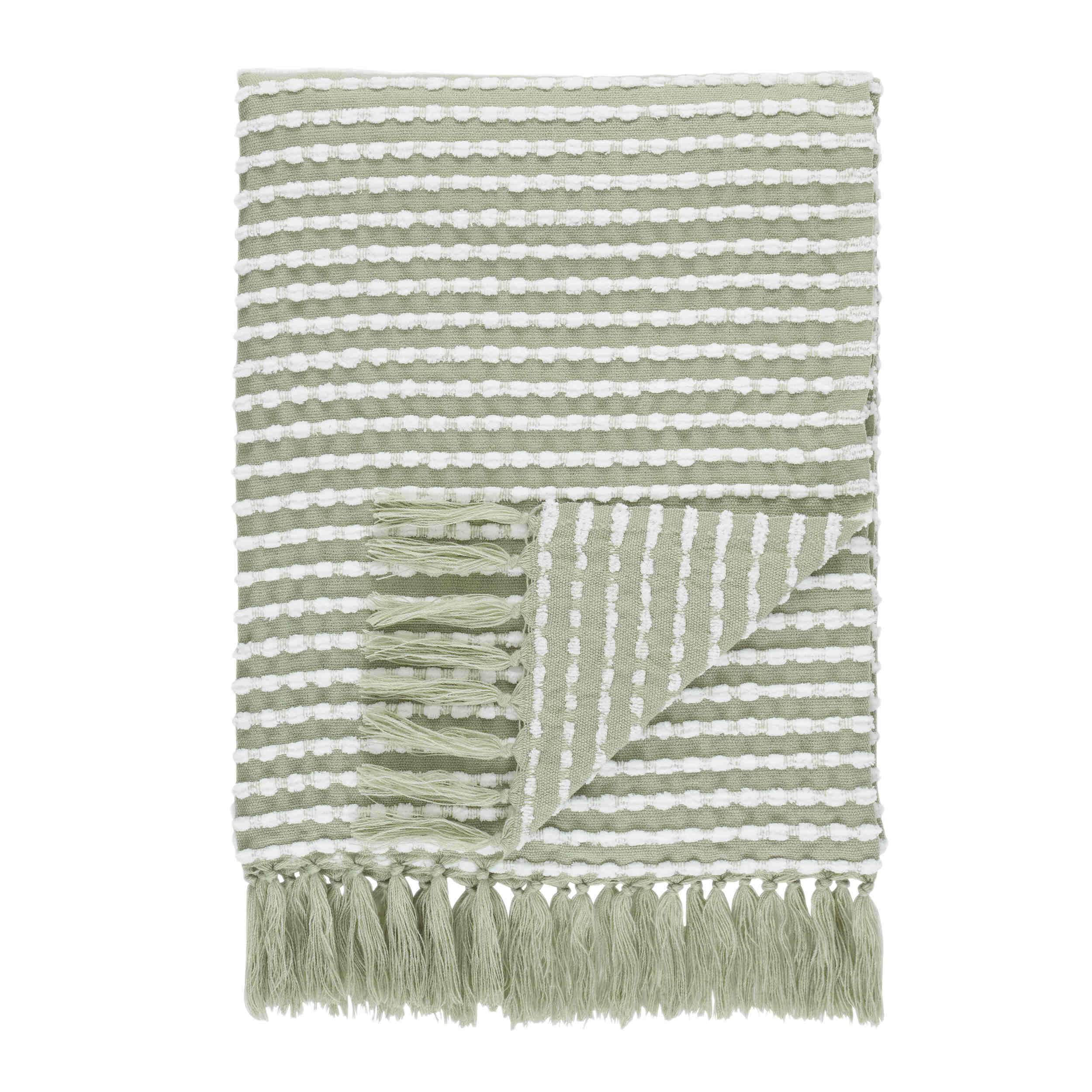 Catherine Lansfield Stab Stitch Throw Blanket - Soft Sage Green Knit Afghan for Sofa, Bed & Home Decor | Cozy Living Room & Bedroom Accessory
