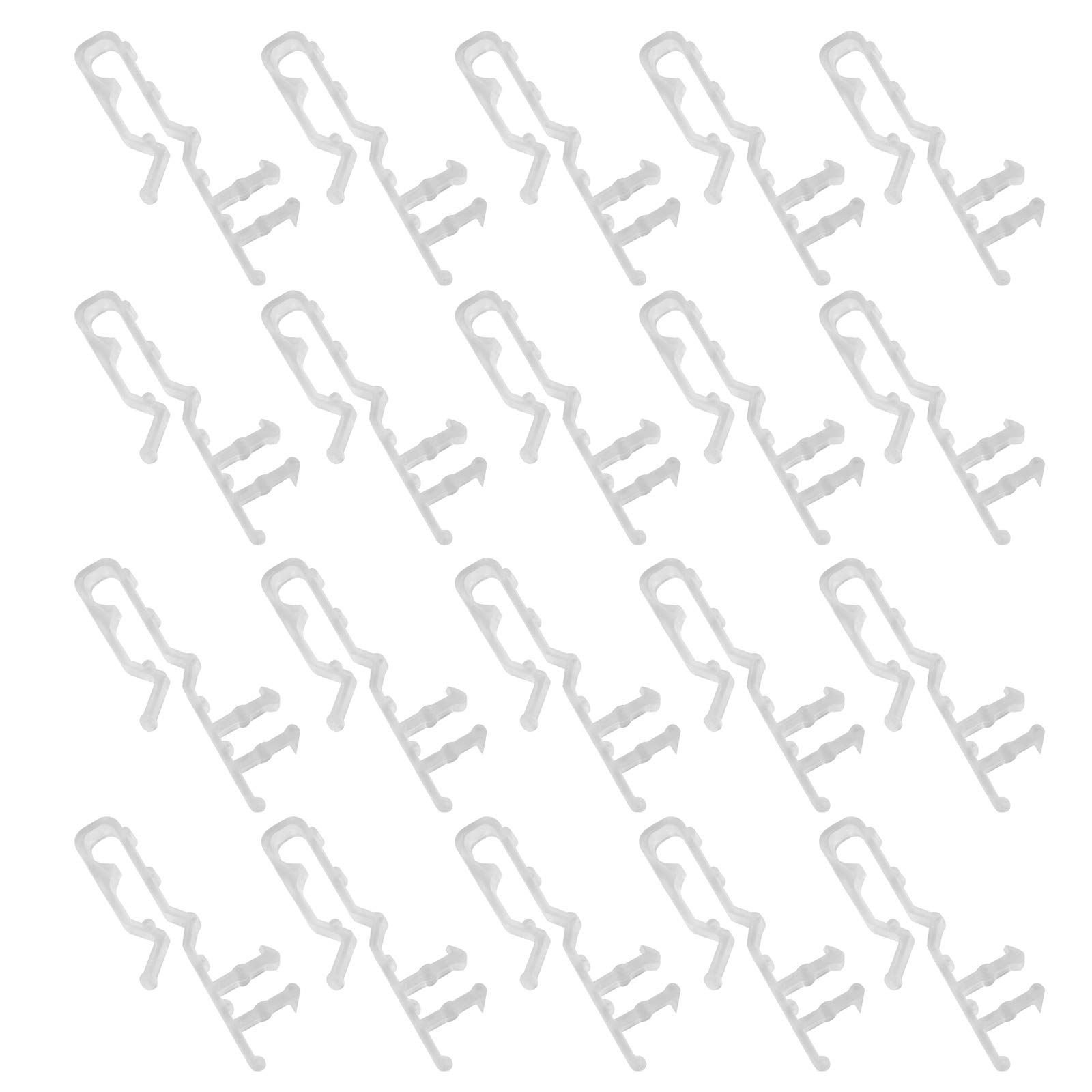 20pcs Clear Plastic Valance Clips for Vertical Blinds - Invisible Faux Wood Blind Clips, Heavy Duty Curtain Holders - Perfect for Home, Office & Window Decor