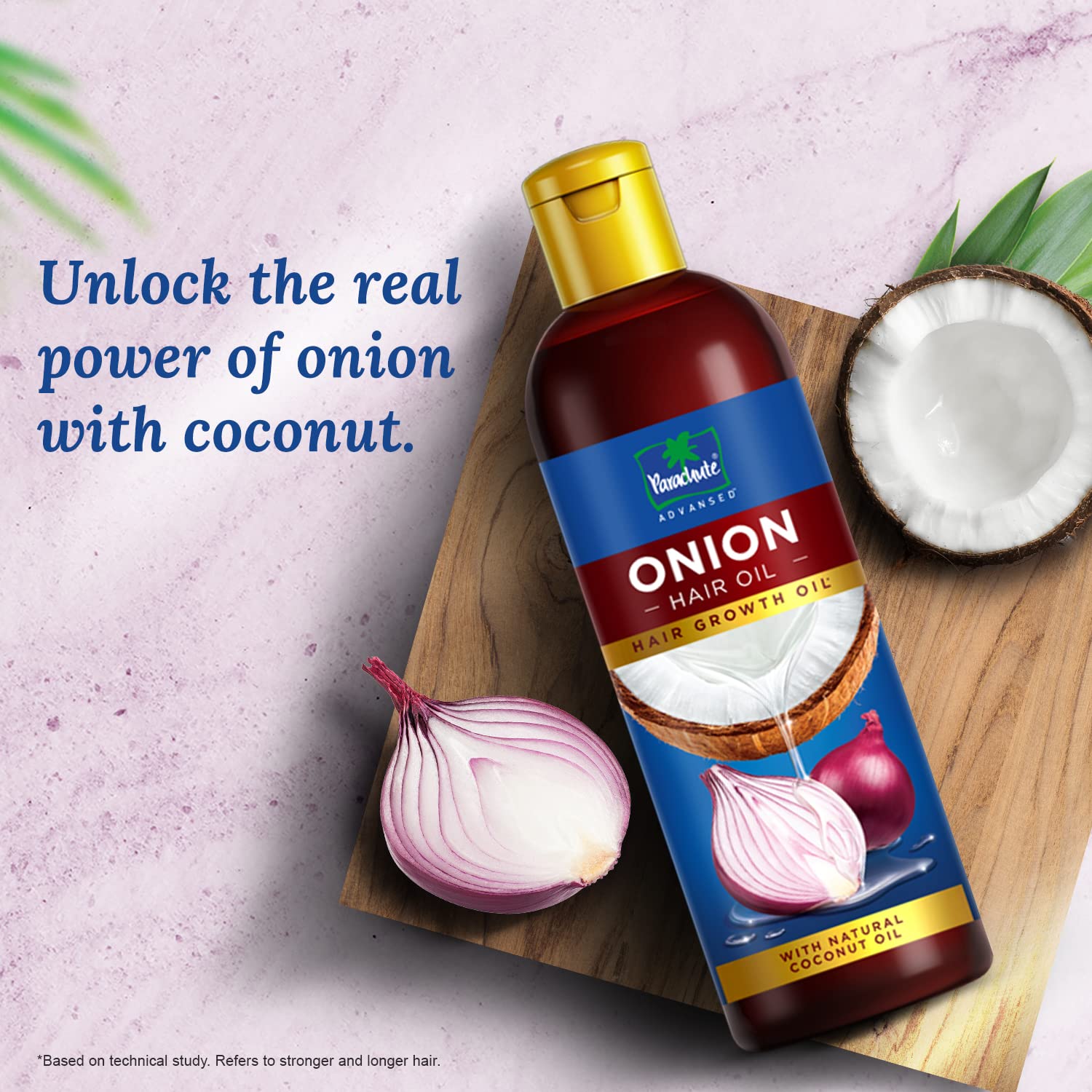 Parachute Advanced Onion Hair Oil with Comb Applicator - Promotes Hair Growth & Reduces Hair Fall - Infused with Natural Coconut Oil & Vitamin E - 200ml - Perfect for Daily Hair Care & Scalp Massage