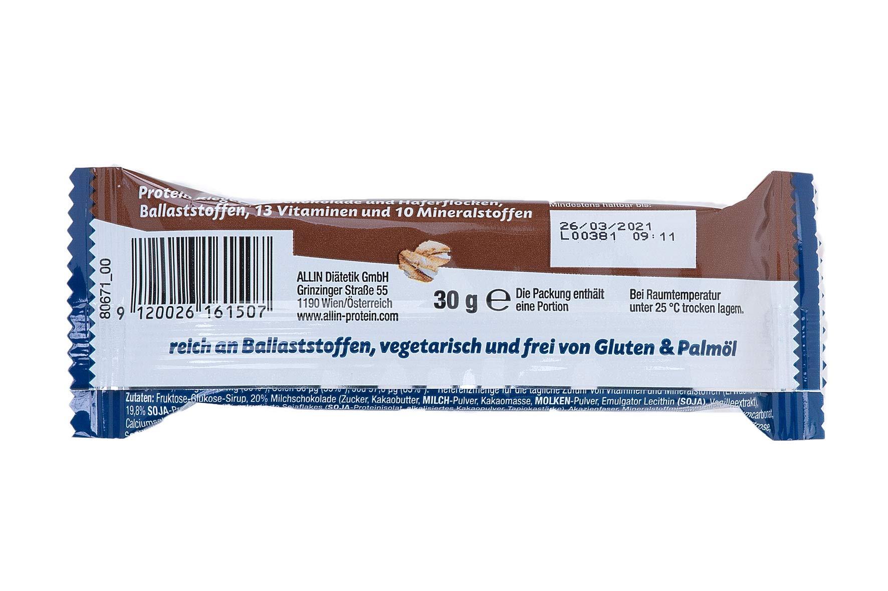 All in® COMPLETE Protein Bar Chocolate & Oat 24x 30g - High Protein Snack with Chocolate and Oatmeal | Meal Replacement Bar for Fitness, Weight Loss & Post-Workout Recovery | Gym Food, Healthy Snack for Active Lifestyle