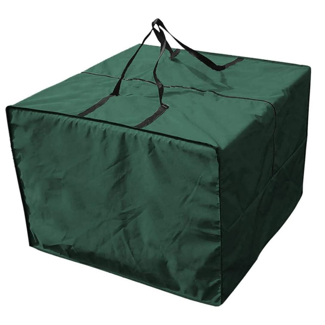 Waterproof Outdoor Cushion Storage Bag & Christmas Tree Storage Cover - 81x81cm Green Furniture Protector for Patio, Garden, and Holiday Decor Organization