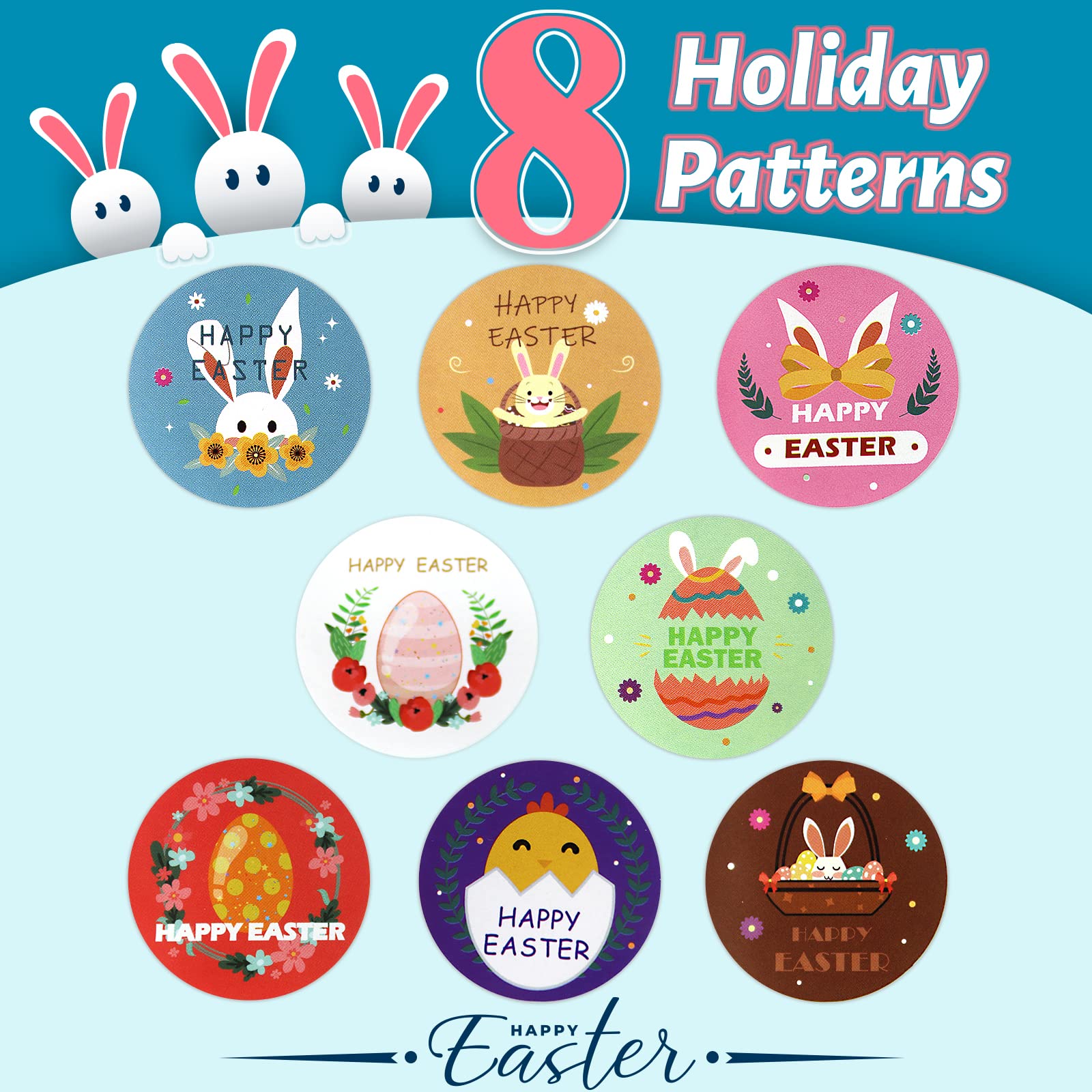 500pcs Easter Stickers for Kids & Adults - 1.5