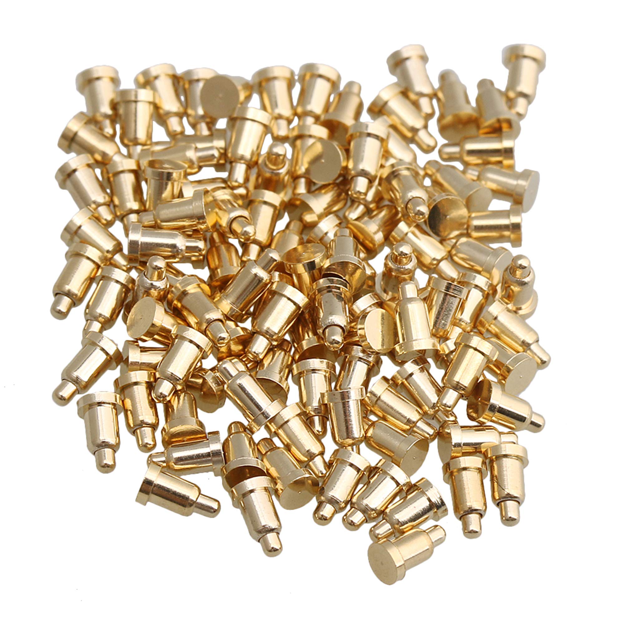 100Pcs Gold Plated Spring Loaded Pogo Pin Connectors 1.0-3.5mm Test Probes for PCB Testing, Circuit Board Repair, and Electronic Device Maintenance - High Conductivity Current Testing Pins for DIY Electronics Projects