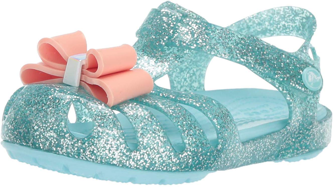 Crocs Kids' Isabella Bow Embellished Sandals - Comfortable & Stylish Girls' Summer Sandals for Beach, Pool & Outdoor Play