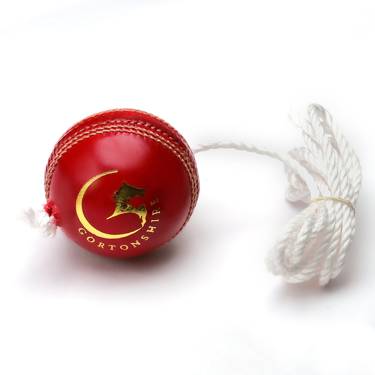 Gortonshire Leather Cricket Training Ball - Red | High-Quality Practice Cricket Ball for Training & Matches | Perfect for Cricket Practice, Coaching & Backyard Games